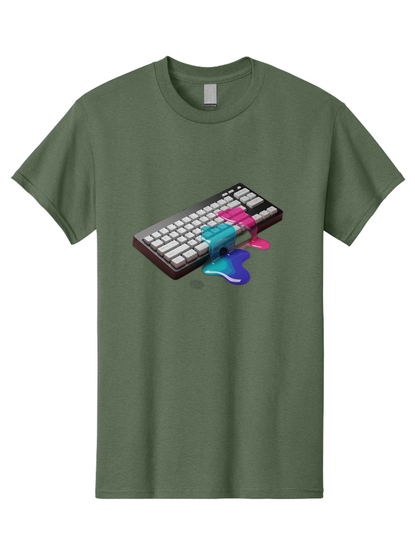 Keyboard-With-Paint-Dripping Men'S Graphic Tee, 100% Cotton, Comfortable Casual Summer Wear, Machine Washable, Vintage Camera, Old Camera, Antique Camera, Black Camera, Classic Photography, Photography Equipment, Nostalgic Device, Film Camera, Baf866 3