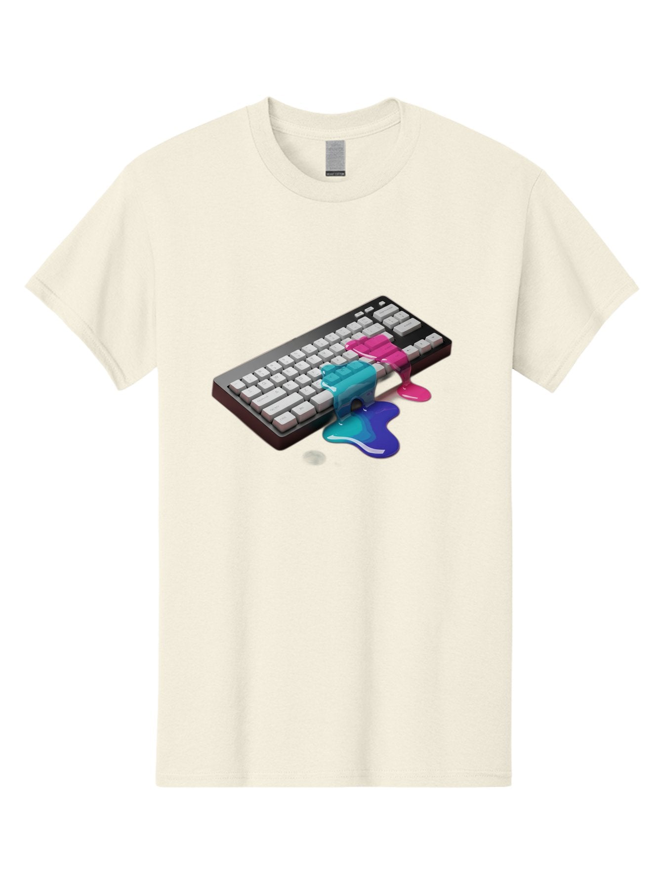 Keyboard-With-Paint-Dripping Men'S Graphic Tee, 100% Cotton, Comfortable Casual Summer Wear, Machine Washable, Vintage Camera, Old Camera, Antique Camera, Black Camera, Classic Photography, Photography Equipment, Nostalgic Device, Film Camera, Baf866 7