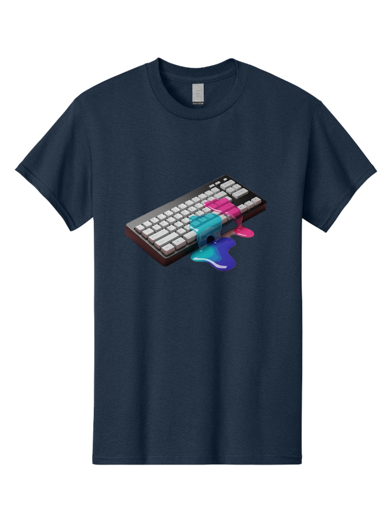 Keyboard-With-Paint-Dripping Men'S Graphic Tee, 100% Cotton, Comfortable Casual Summer Wear, Machine Washable, Vintage Camera, Old Camera, Antique Camera, Black Camera, Classic Photography, Photography Equipment, Nostalgic Device, Film Camera, Baf866 15