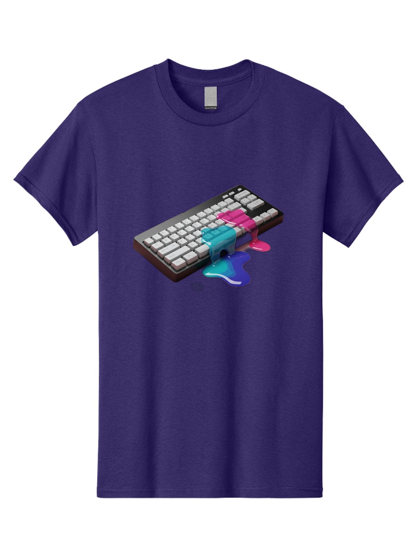 Keyboard-With-Paint-Dripping Men'S Graphic Tee, 100% Cotton, Comfortable Casual Summer Wear, Machine Washable, Vintage Camera, Old Camera, Antique Camera, Black Camera, Classic Photography, Photography Equipment, Nostalgic Device, Film Camera, Baf866 4