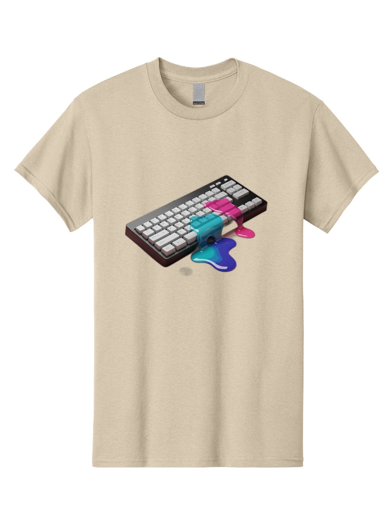 Keyboard-With-Paint-Dripping Men'S Graphic Tee, 100% Cotton, Comfortable Casual Summer Wear, Machine Washable, Vintage Camera, Old Camera, Antique Camera, Black Camera, Classic Photography, Photography Equipment, Nostalgic Device, Film Camera, Baf866 12