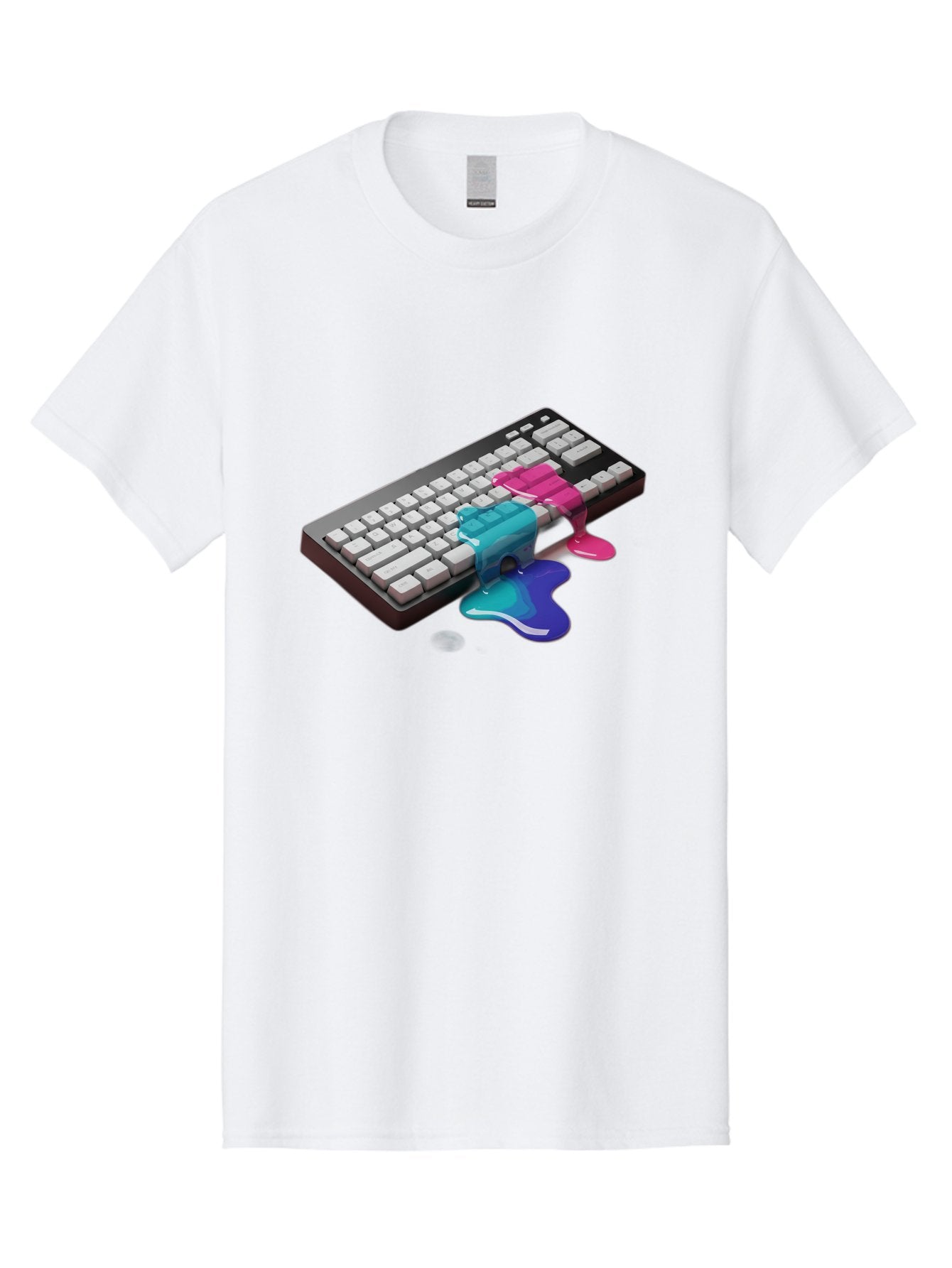 Keyboard-With-Paint-Dripping Men'S Graphic Tee, 100% Cotton, Comfortable Casual Summer Wear, Machine Washable, Vintage Camera, Old Camera, Antique Camera, Black Camera, Classic Photography, Photography Equipment, Nostalgic Device, Film Camera, Baf866 8