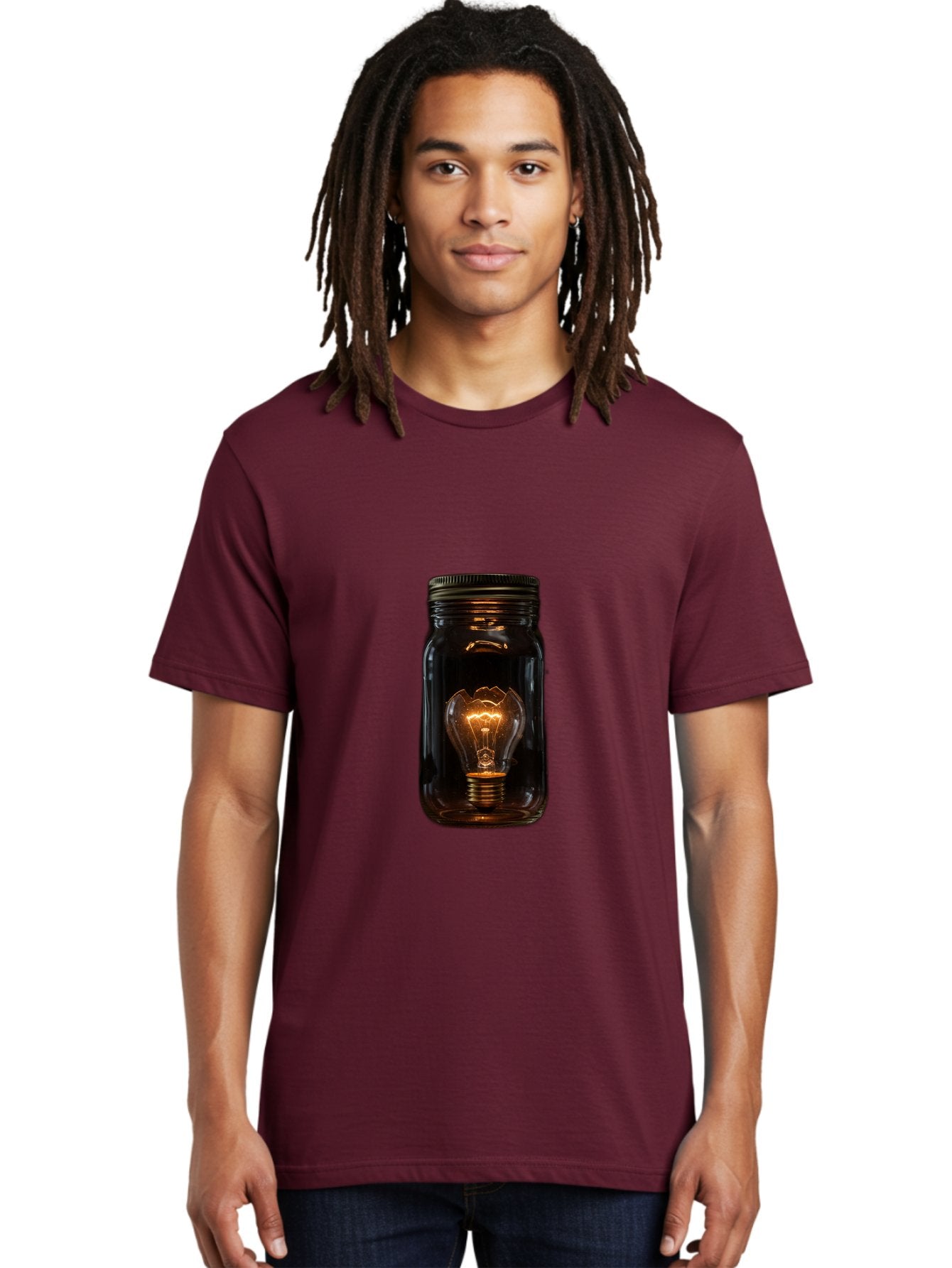 Light-Bulb-In-Mason-Jar Men'S Graphic Tee, 100% Cotton, Comfortable Casual Summer Wear, Machine Washable, Vintage Camera, Old Camera, Antique Camera, Black Camera, Classic Photography, Photography Equipment, Nostalgic Device, Film Camera, Baf887 23