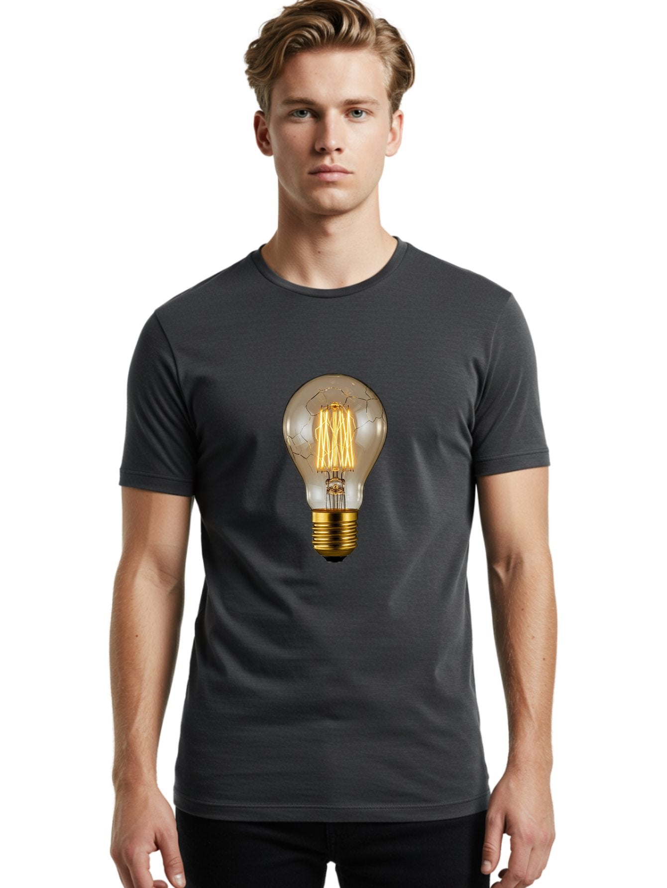 Light-Bulb Men'S Graphic Tee, 100% Cotton, Comfortable Casual Summer Wear, Machine Washable, Vintage Camera, Old Camera, Antique Camera, Black Camera, Classic Photography, Photography Equipment, Nostalgic Device, Film Camera, Camera Art Baf890 28