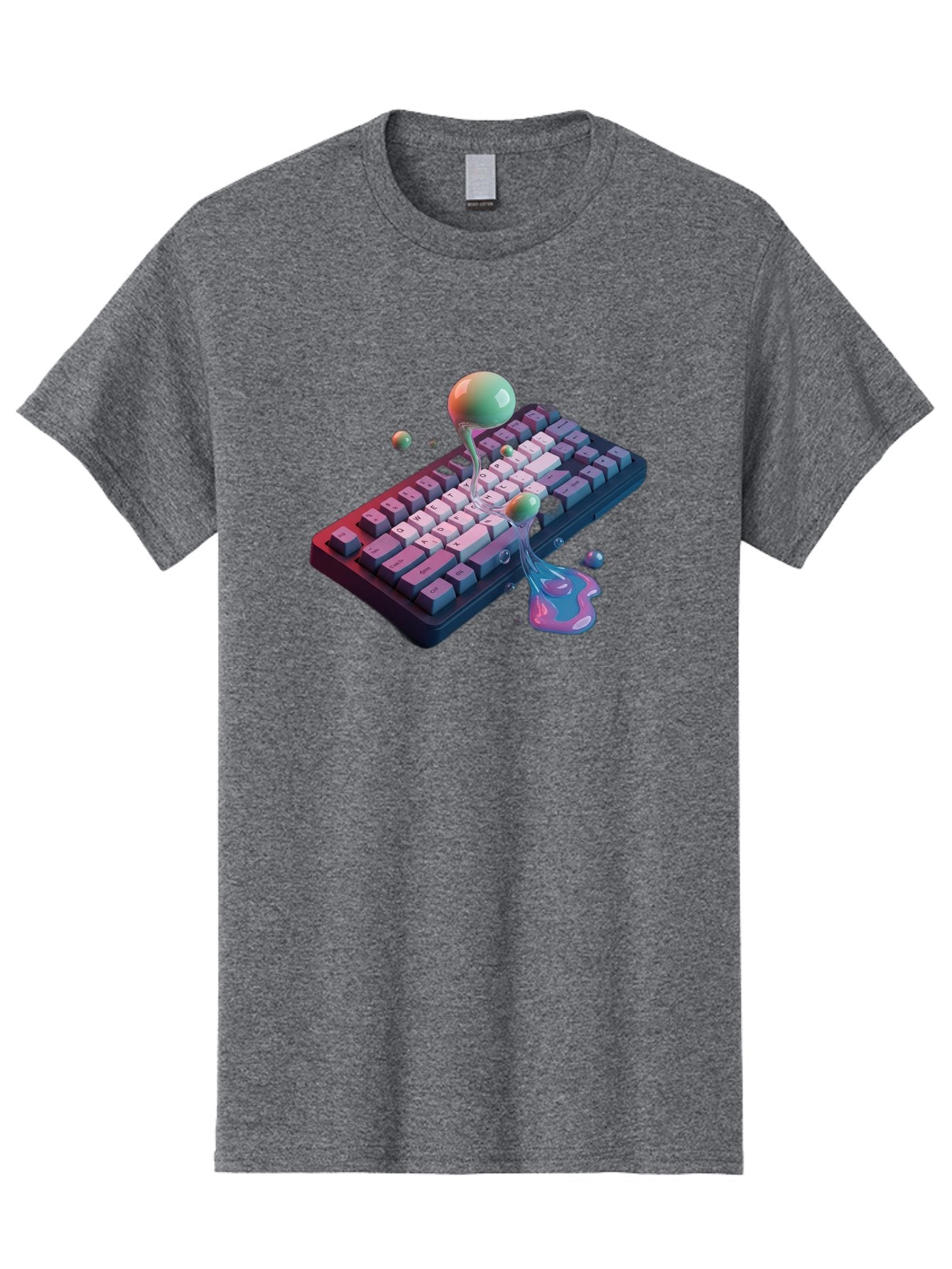 Melting-Keyboard-1 Men'S Graphic Tee, 100% Cotton, Comfortable Casual Summer Wear, Machine Washable, Vintage Camera, Old Camera, Antique Camera, Black Camera, Classic Photography, Photography Equipment, Nostalgic Device, Film Camera, Baf907