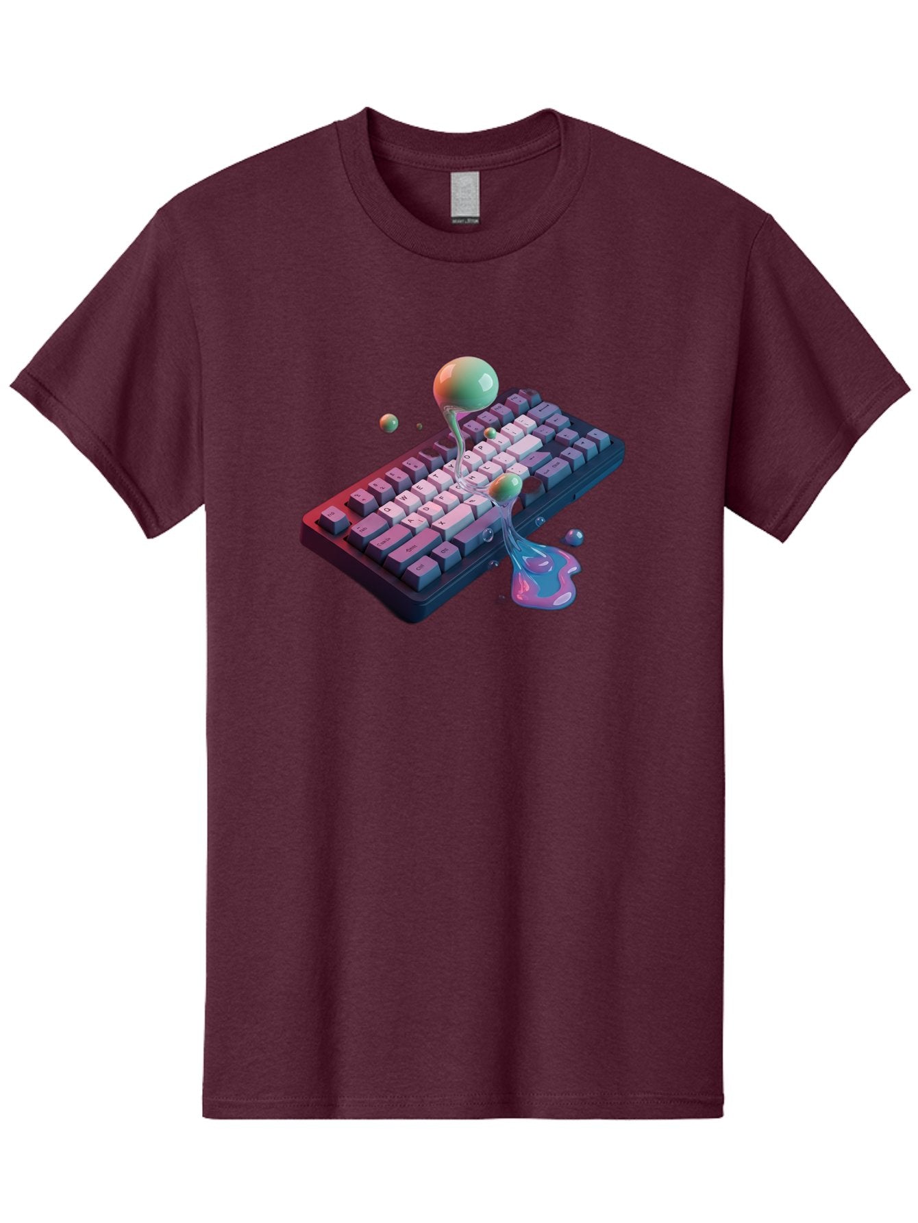Melting-Keyboard-1 Men'S Graphic Tee, 100% Cotton, Comfortable Casual Summer Wear, Machine Washable, Vintage Camera, Old Camera, Antique Camera, Black Camera, Classic Photography, Photography Equipment, Nostalgic Device, Film Camera, Baf907 13