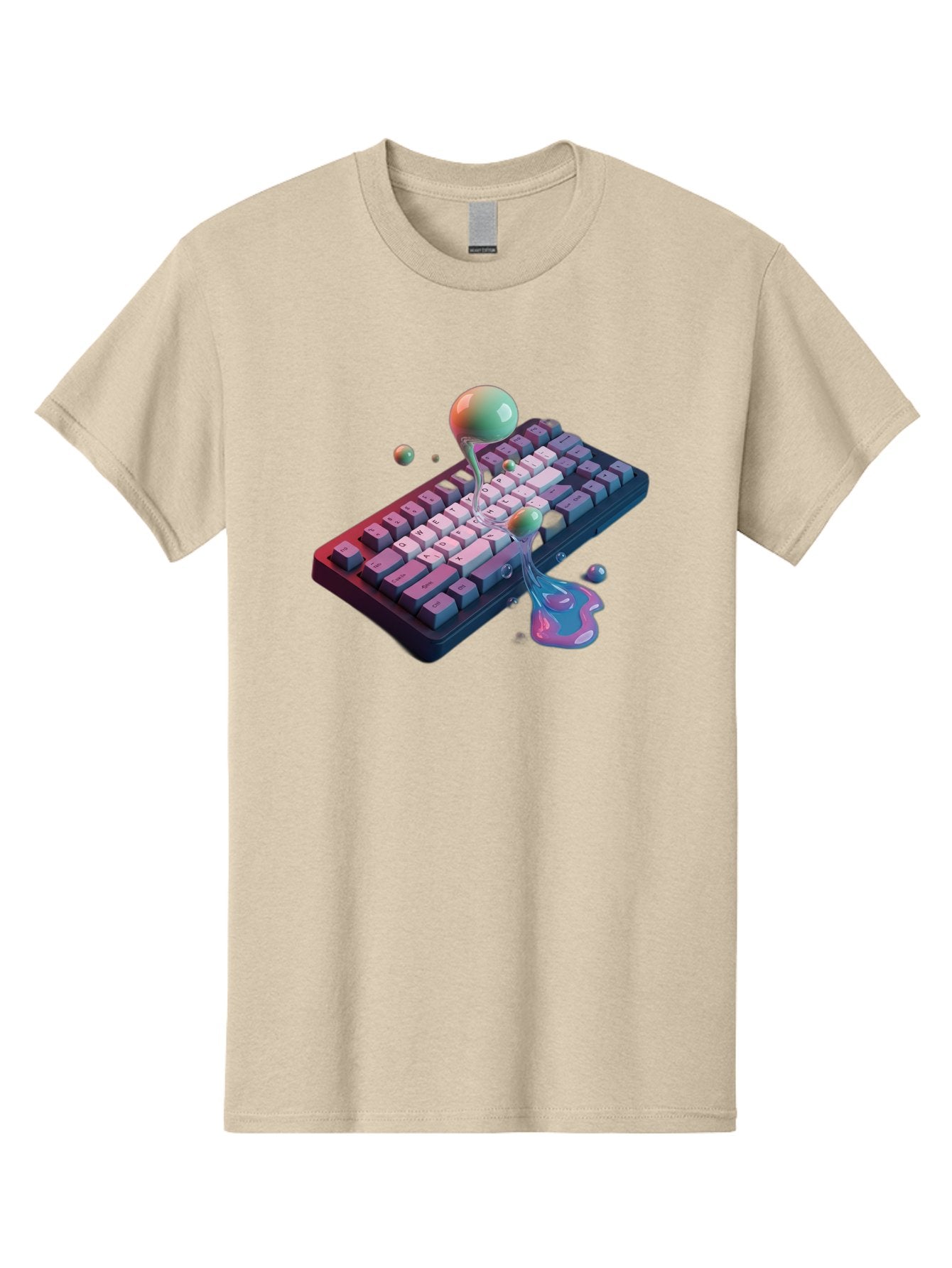 Melting-Keyboard-1 Men'S Graphic Tee, 100% Cotton, Comfortable Casual Summer Wear, Machine Washable, Vintage Camera, Old Camera, Antique Camera, Black Camera, Classic Photography, Photography Equipment, Nostalgic Device, Film Camera, Baf907 3