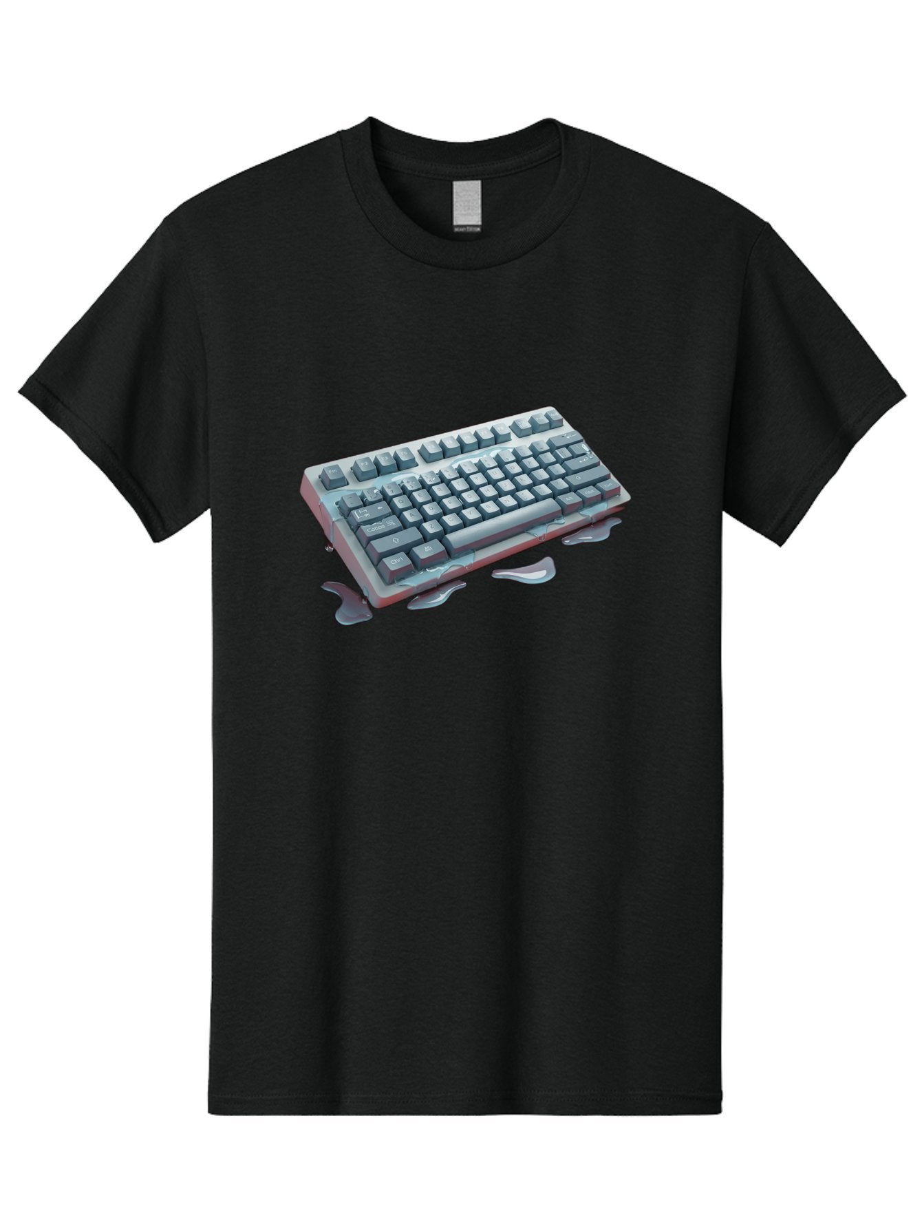 Melting-Keyboard-2 Men'S Graphic Tee, 100% Cotton, Comfortable Casual Summer Wear, Machine Washable, Vintage Camera, Old Camera, Antique Camera, Black Camera, Classic Photography, Photography Equipment, Nostalgic Device, Film Camera, Baf908