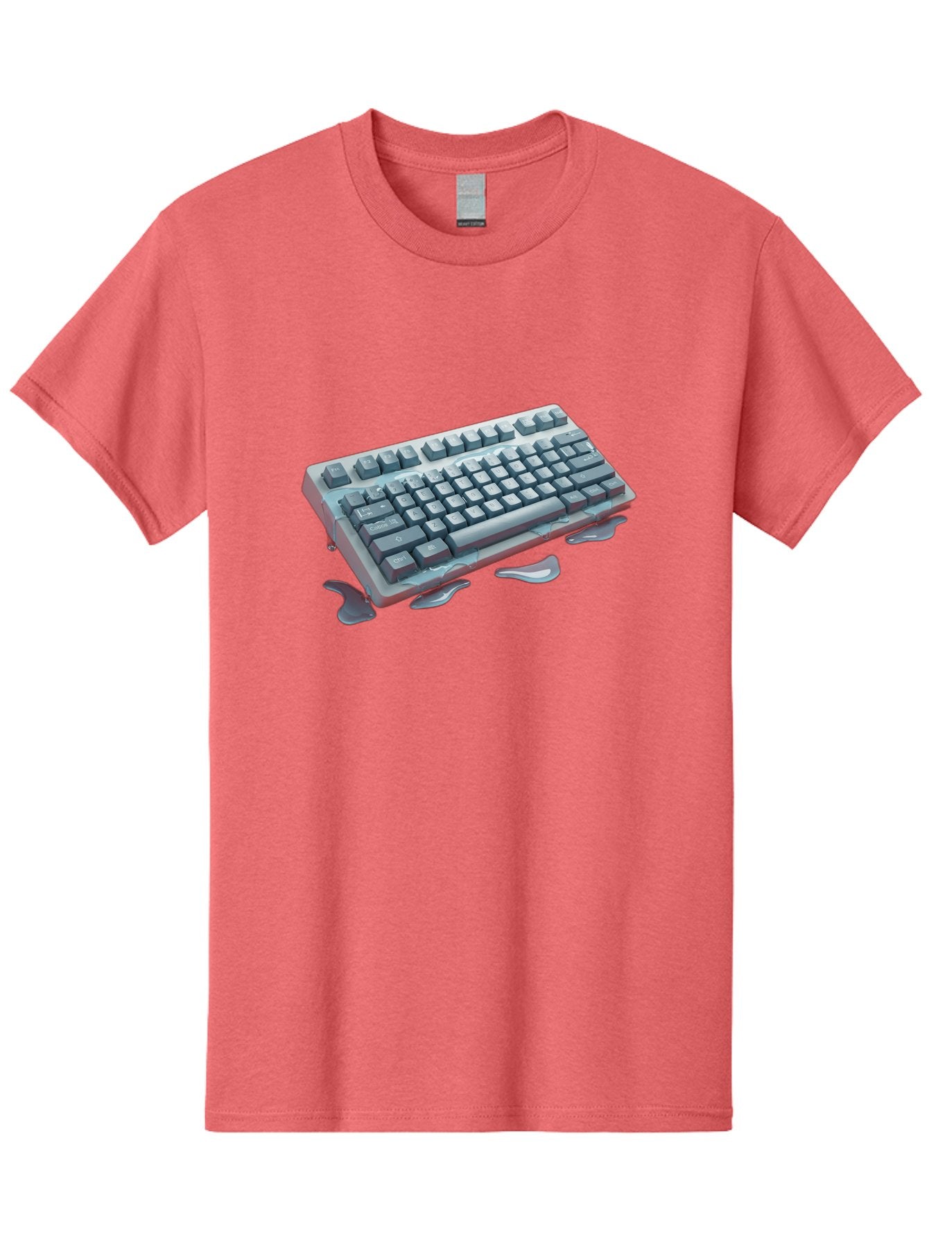 Melting-Keyboard-2 Men'S Graphic Tee, 100% Cotton, Comfortable Casual Summer Wear, Machine Washable, Vintage Camera, Old Camera, Antique Camera, Black Camera, Classic Photography, Photography Equipment, Nostalgic Device, Film Camera, Baf908 5