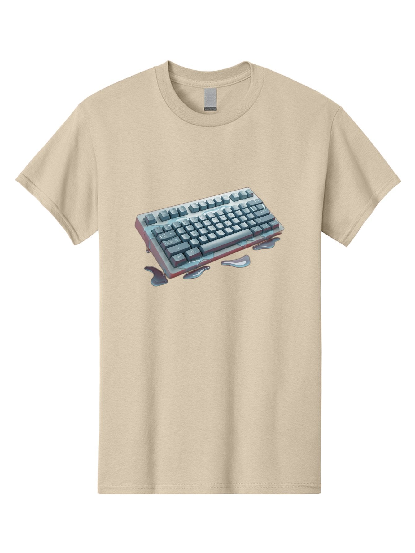 Melting-Keyboard-2 Men'S Graphic Tee, 100% Cotton, Comfortable Casual Summer Wear, Machine Washable, Vintage Camera, Old Camera, Antique Camera, Black Camera, Classic Photography, Photography Equipment, Nostalgic Device, Film Camera, Baf908 15