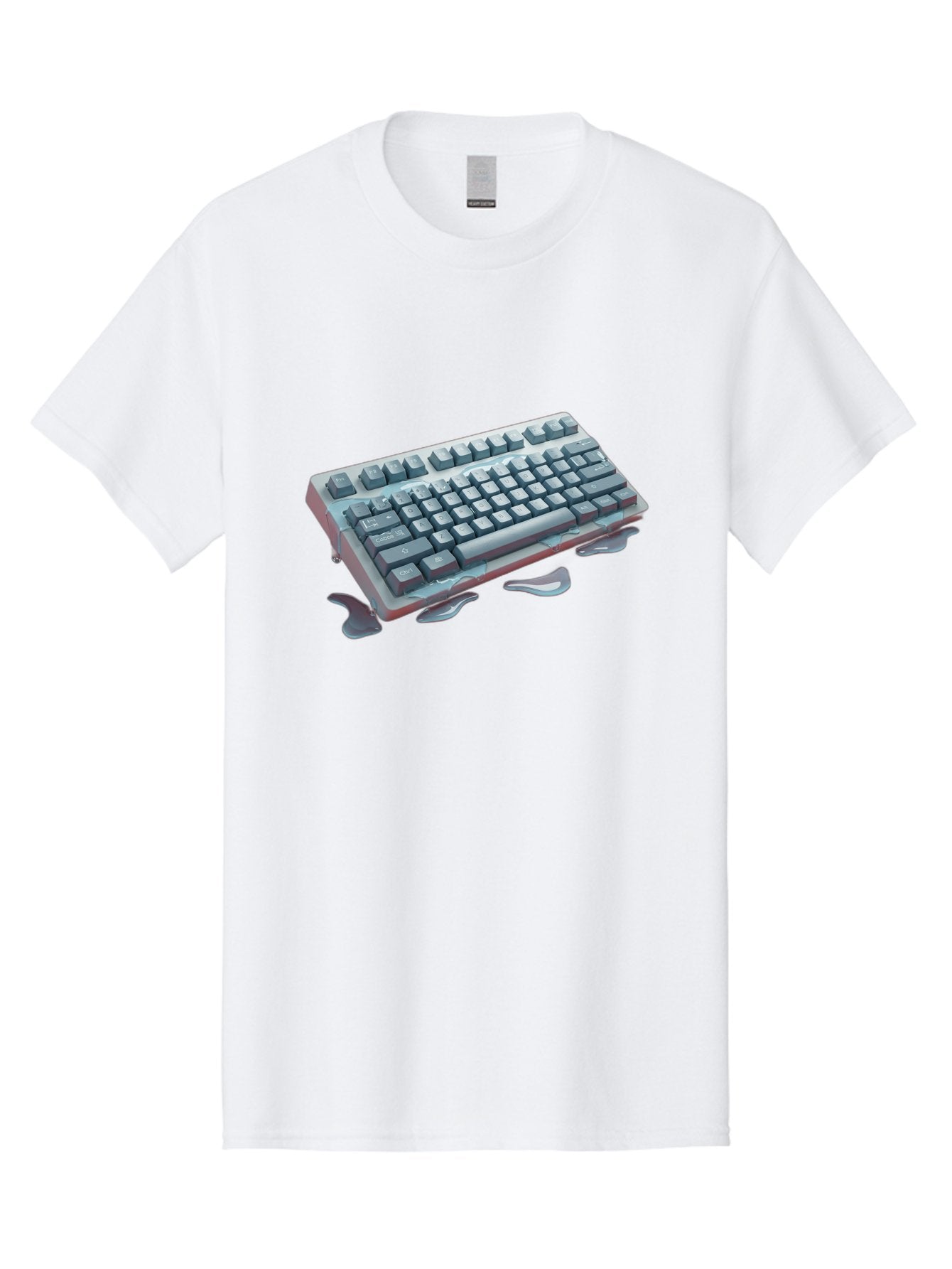Melting-Keyboard-2 Men'S Graphic Tee, 100% Cotton, Comfortable Casual Summer Wear, Machine Washable, Vintage Camera, Old Camera, Antique Camera, Black Camera, Classic Photography, Photography Equipment, Nostalgic Device, Film Camera, Baf908