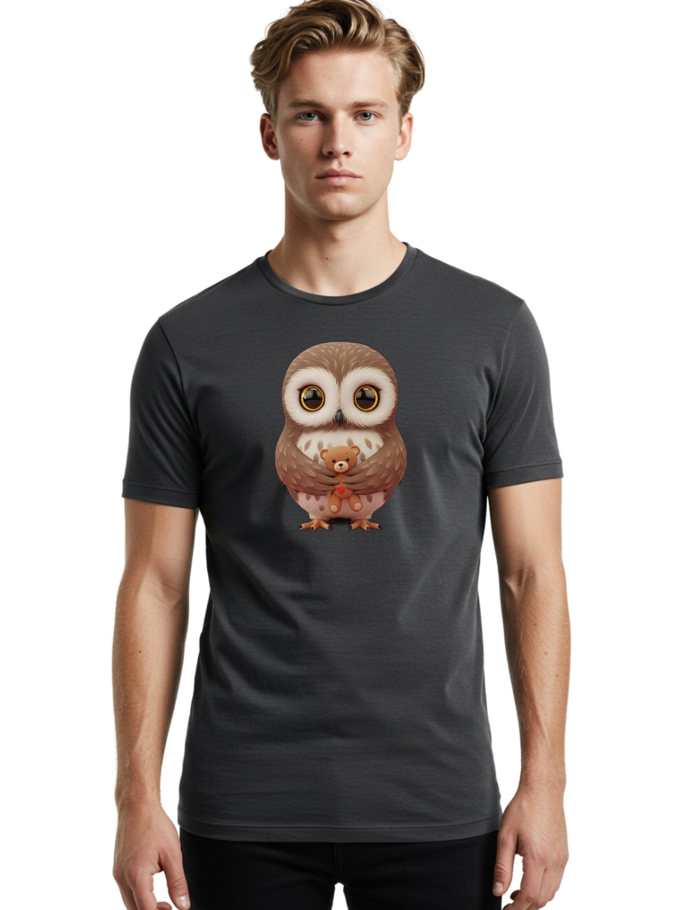 Owl-Embracing-Teddy-Bear Men'S Graphic Tee, 100% Cotton, Comfortable Casual Summer Wear, Machine Washable, Vintage Camera, Old Camera, Antique Camera, Black Camera, Classic Photography, Photography Equipment, Nostalgic Device, Film Camera, Baf917 24
