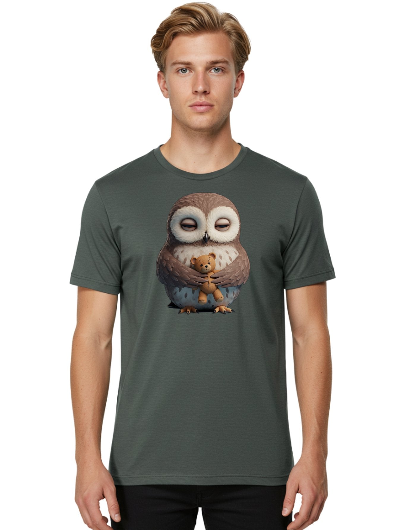 Owl-Holding-Teddy Men'S Graphic Tee, 100% Cotton, Comfortable Casual Summer Wear, Machine Washable, Vintage Camera, Old Camera, Antique Camera, Black Camera, Classic Photography, Photography Equipment, Nostalgic Device, Film Camera, Camera Art Baf918 18