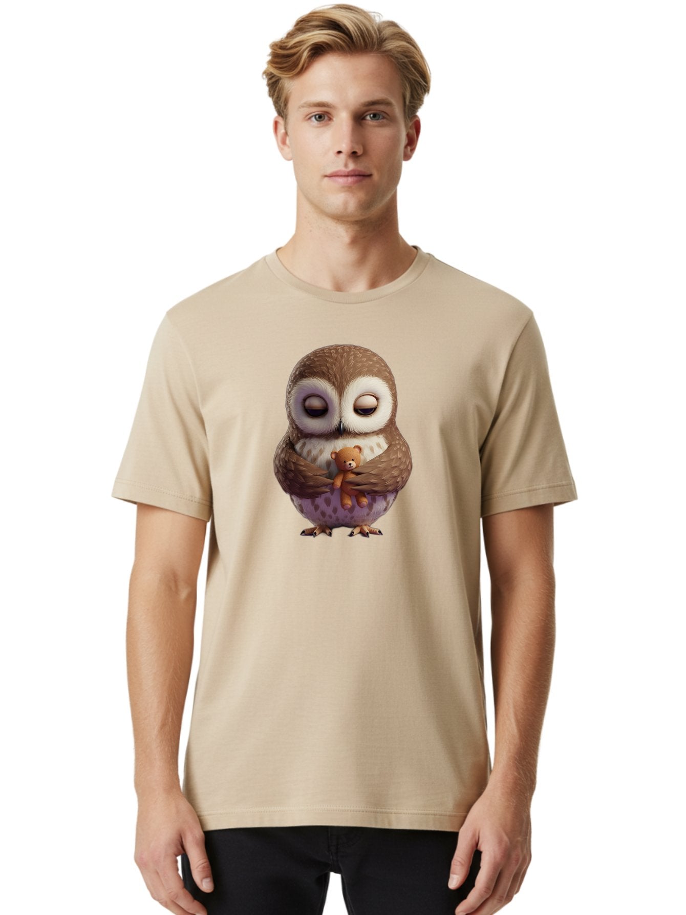 Owl-Hugging-Teddy-2 Men'S Graphic Tee, 100% Cotton, Comfortable Casual Summer Wear, Machine Washable, Vintage Camera, Old Camera, Antique Camera, Black Camera, Classic Photography, Photography Equipment, Nostalgic Device, Film Camera, Baf920 24
