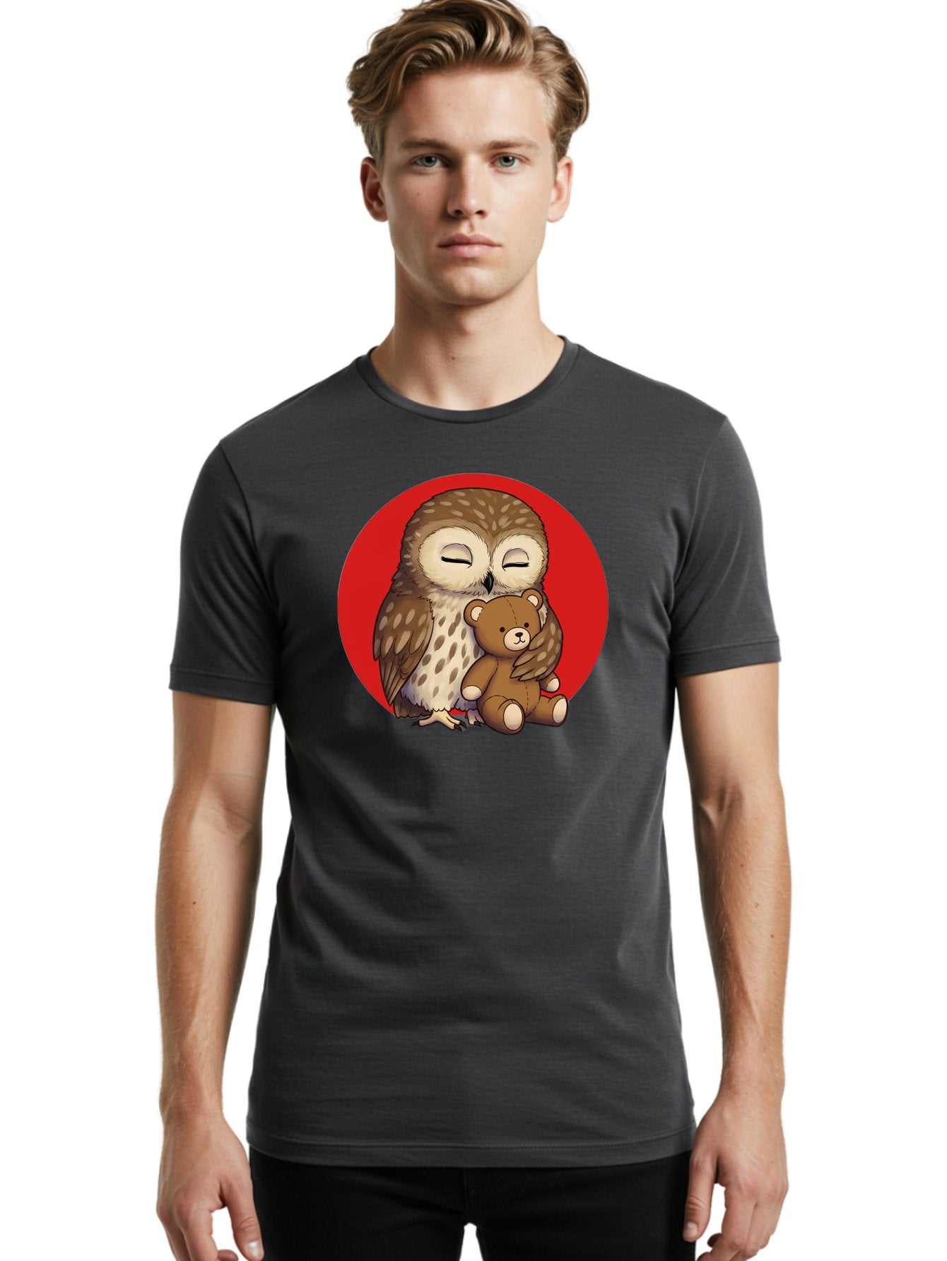 Owl-Hugging-Teddy-4 Men'S Graphic Tee, 100% Cotton, Comfortable Casual Summer Wear, Machine Washable, Vintage Camera, Old Camera, Antique Camera, Black Camera, Classic Photography, Photography Equipment, Nostalgic Device, Film Camera, Baf922 24