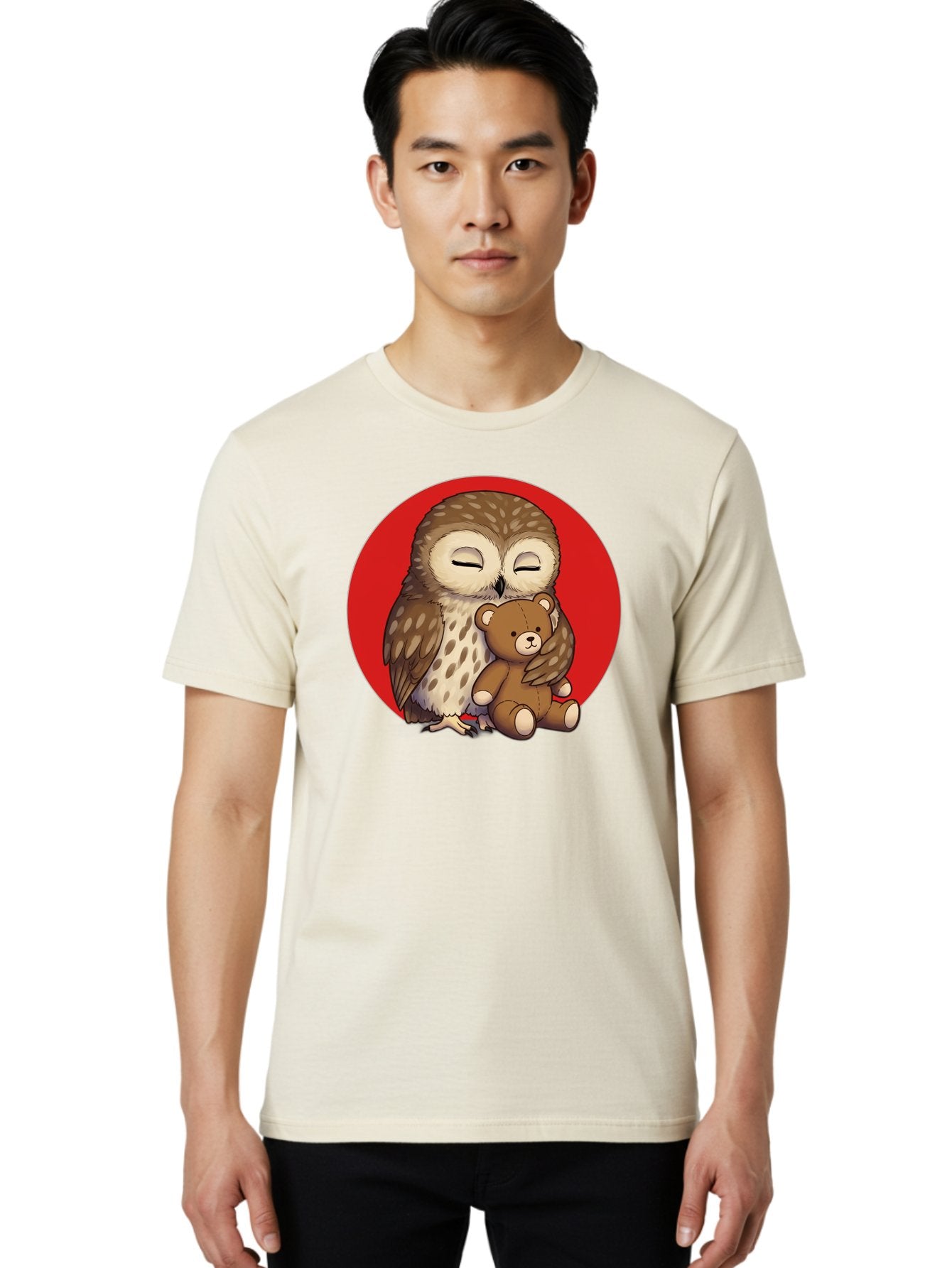 Owl-Hugging-Teddy-4 Men'S Graphic Tee, 100% Cotton, Comfortable Casual Summer Wear, Machine Washable, Vintage Camera, Old Camera, Antique Camera, Black Camera, Classic Photography, Photography Equipment, Nostalgic Device, Film Camera, Baf922 22