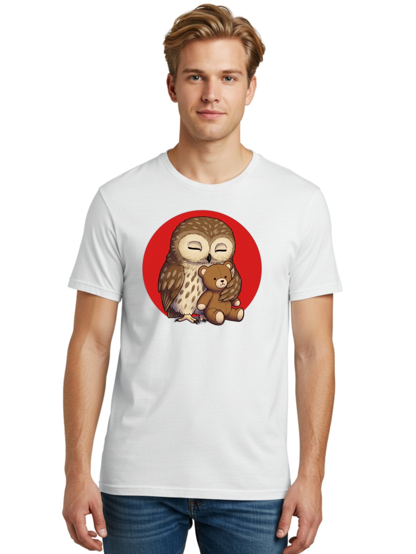 Owl-Hugging-Teddy-4 Men'S Graphic Tee, 100% Cotton, Comfortable Casual Summer Wear, Machine Washable, Vintage Camera, Old Camera, Antique Camera, Black Camera, Classic Photography, Photography Equipment, Nostalgic Device, Film Camera, Baf922 30