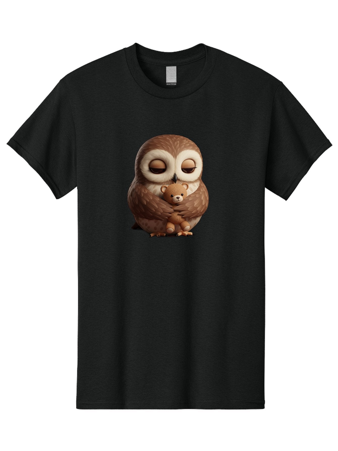 Owl-Hugging-Teddy-Bear-2 Men'S Graphic Tee, 100% Cotton, Comfortable Casual Summer Wear, Machine Washable, Vintage Camera, Old Camera, Antique Camera, Black Camera, Classic Photography, Photography Equipment, Nostalgic Device, Film Camera, Baf927 5