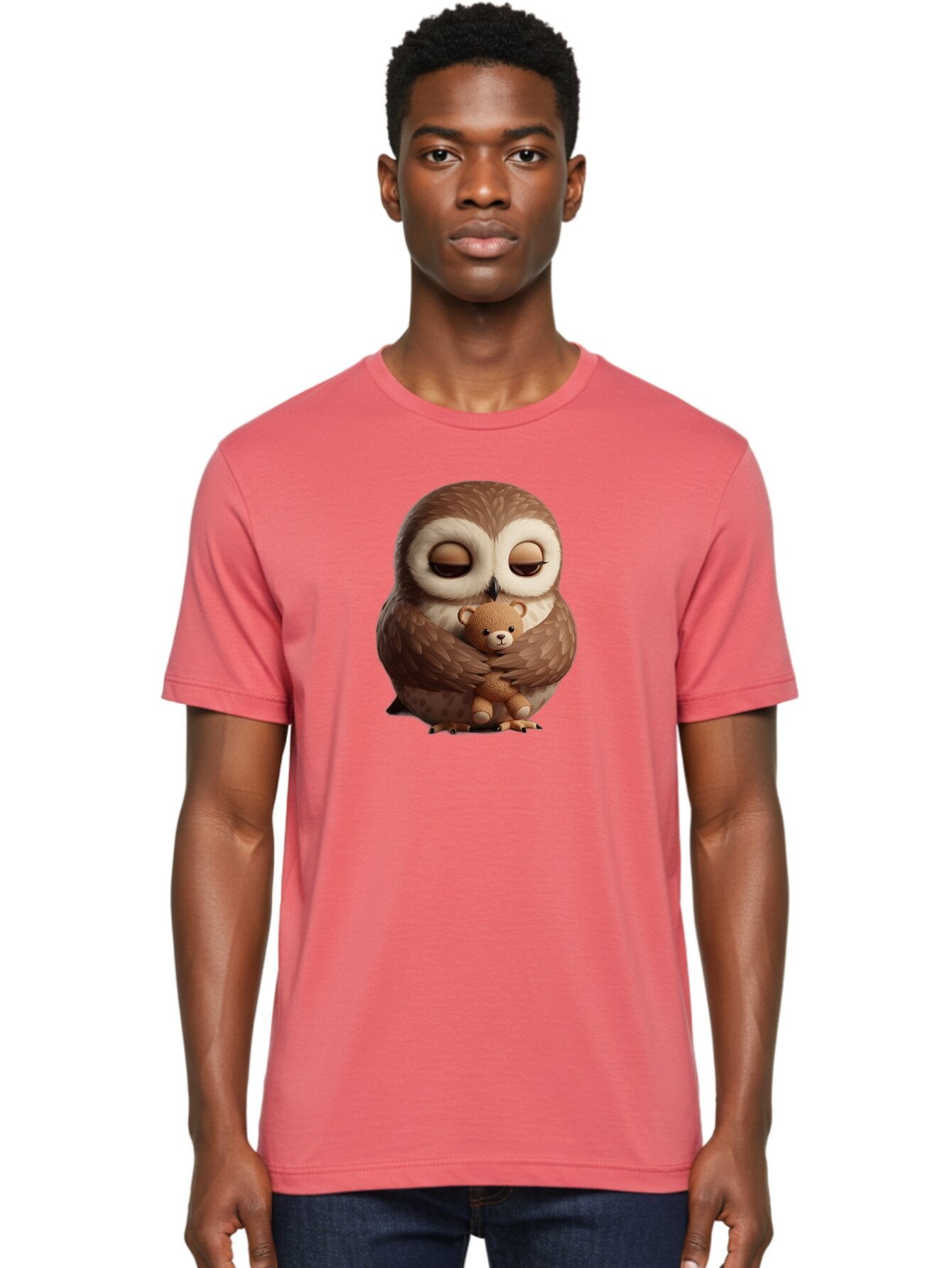 Owl-Hugging-Teddy-Bear-2 Men'S Graphic Tee, 100% Cotton, Comfortable Casual Summer Wear, Machine Washable, Vintage Camera, Old Camera, Antique Camera, Black Camera, Classic Photography, Photography Equipment, Nostalgic Device, Film Camera, Baf927 19