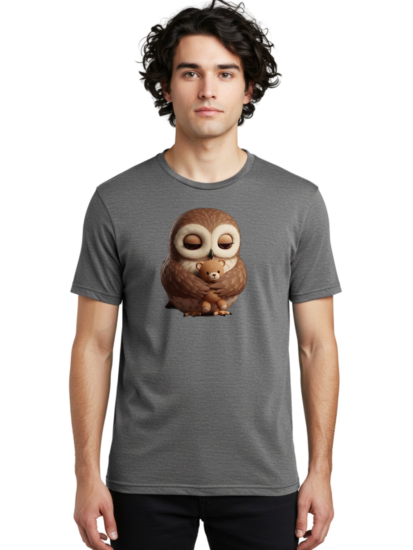 Owl-Hugging-Teddy-Bear-2 Men'S Graphic Tee, 100% Cotton, Comfortable Casual Summer Wear, Machine Washable, Vintage Camera, Old Camera, Antique Camera, Black Camera, Classic Photography, Photography Equipment, Nostalgic Device, Film Camera, Baf927 20