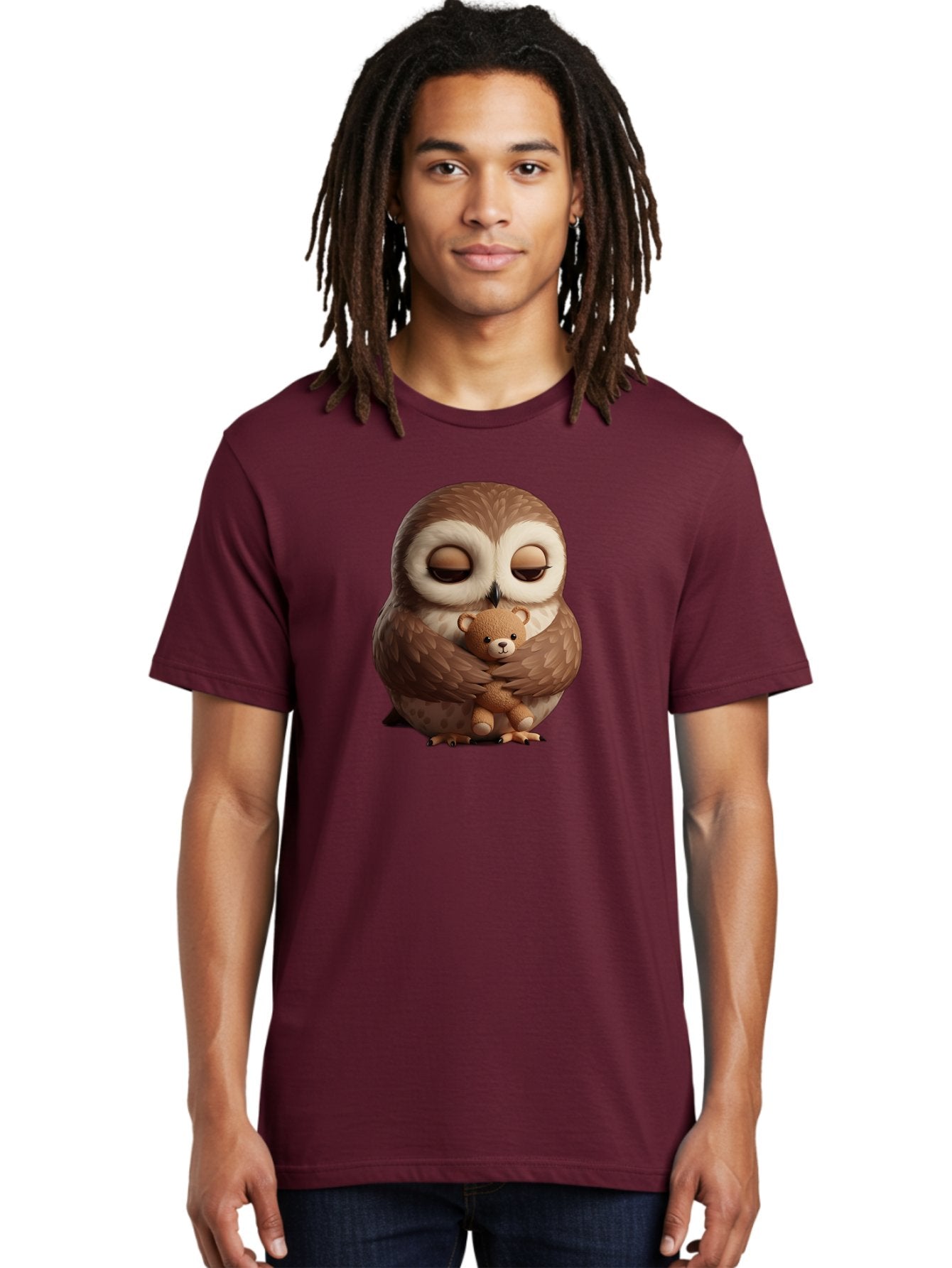 Owl-Hugging-Teddy-Bear-2 Men'S Graphic Tee, 100% Cotton, Comfortable Casual Summer Wear, Machine Washable, Vintage Camera, Old Camera, Antique Camera, Black Camera, Classic Photography, Photography Equipment, Nostalgic Device, Film Camera, Baf927 24