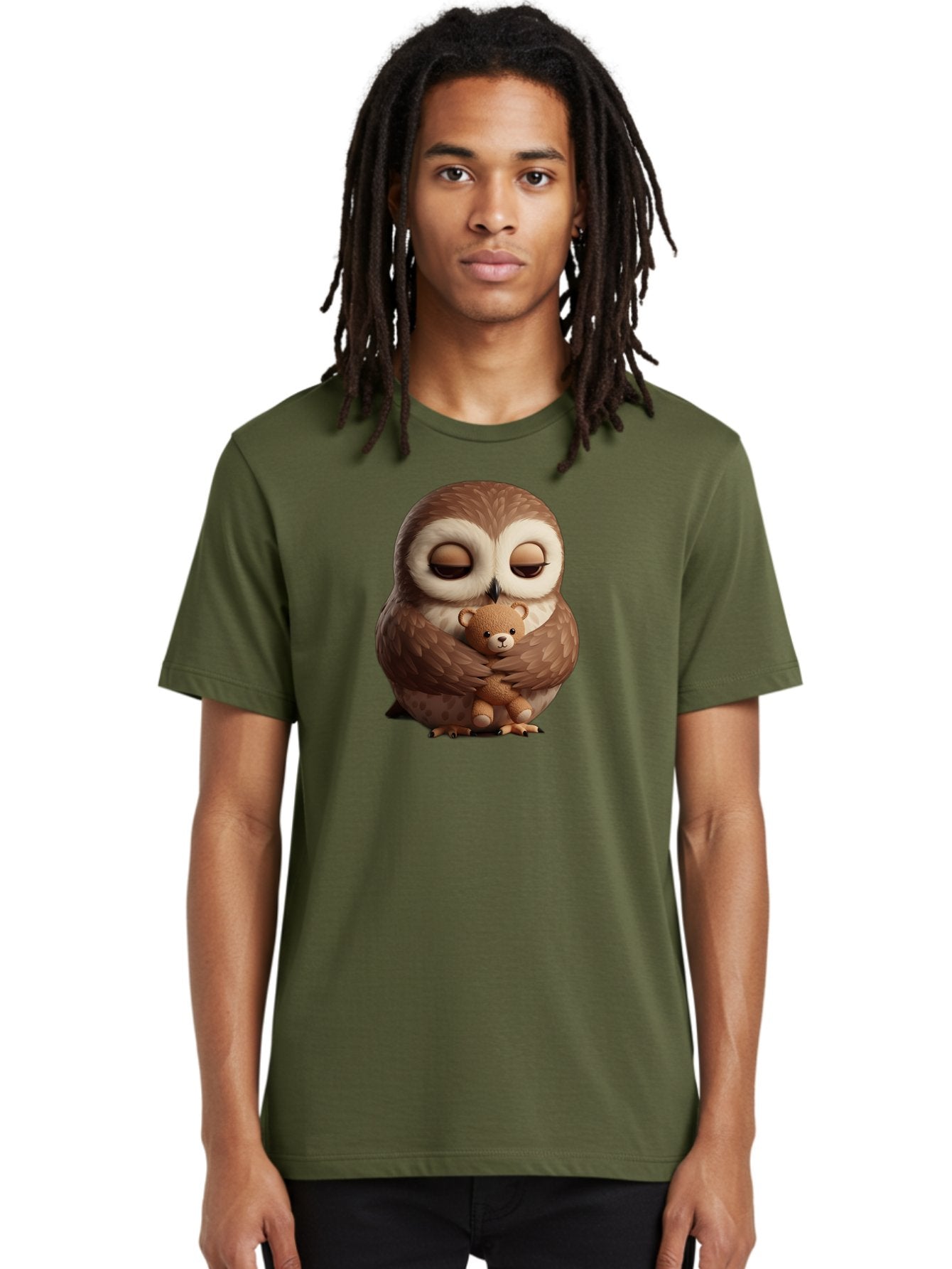 Owl-Hugging-Teddy-Bear-2 Men'S Graphic Tee, 100% Cotton, Comfortable Casual Summer Wear, Machine Washable, Vintage Camera, Old Camera, Antique Camera, Black Camera, Classic Photography, Photography Equipment, Nostalgic Device, Film Camera, Baf927 16