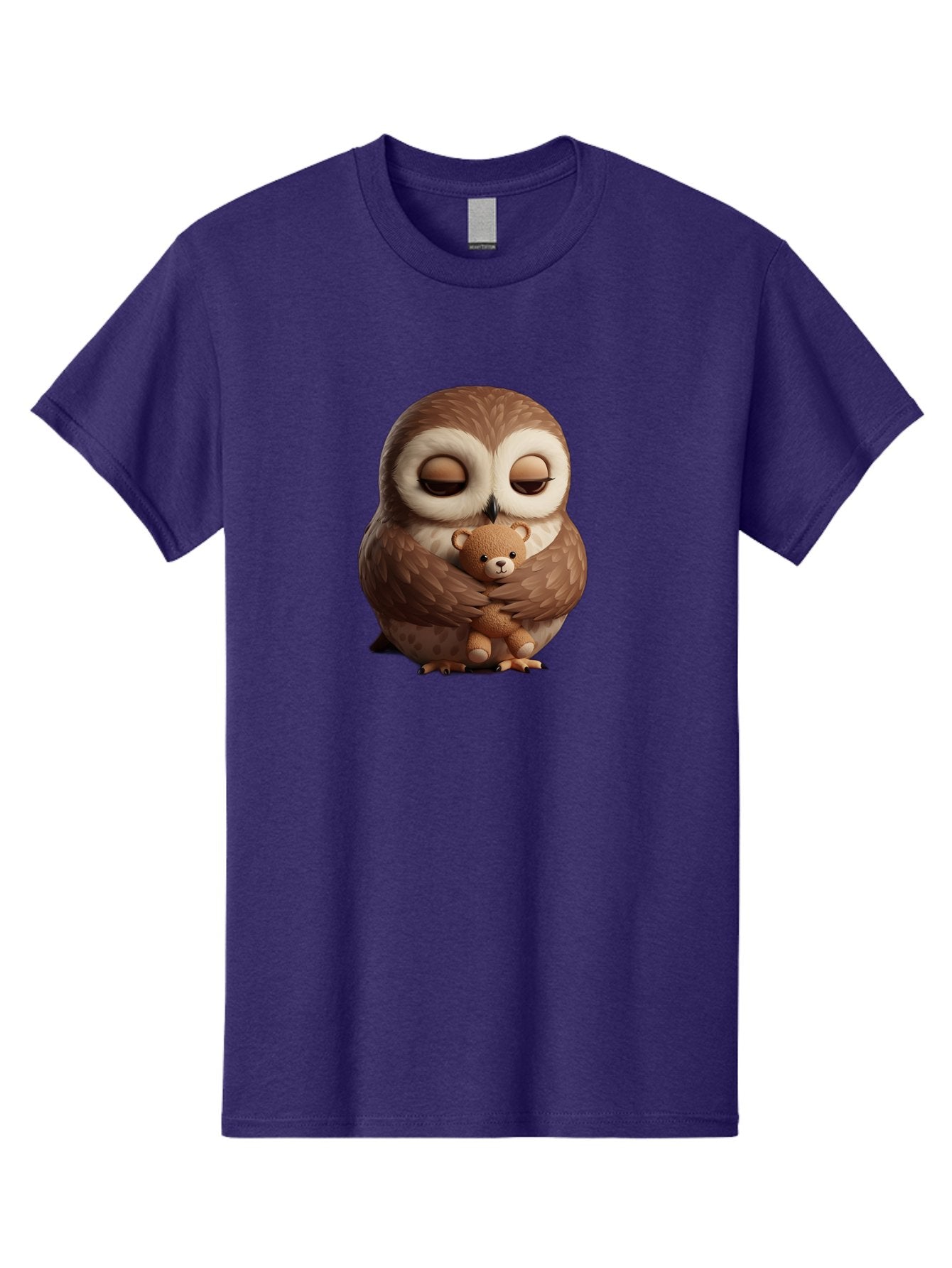 Owl-Hugging-Teddy-Bear-2 Men'S Graphic Tee, 100% Cotton, Comfortable Casual Summer Wear, Machine Washable, Vintage Camera, Old Camera, Antique Camera, Black Camera, Classic Photography, Photography Equipment, Nostalgic Device, Film Camera, Baf927