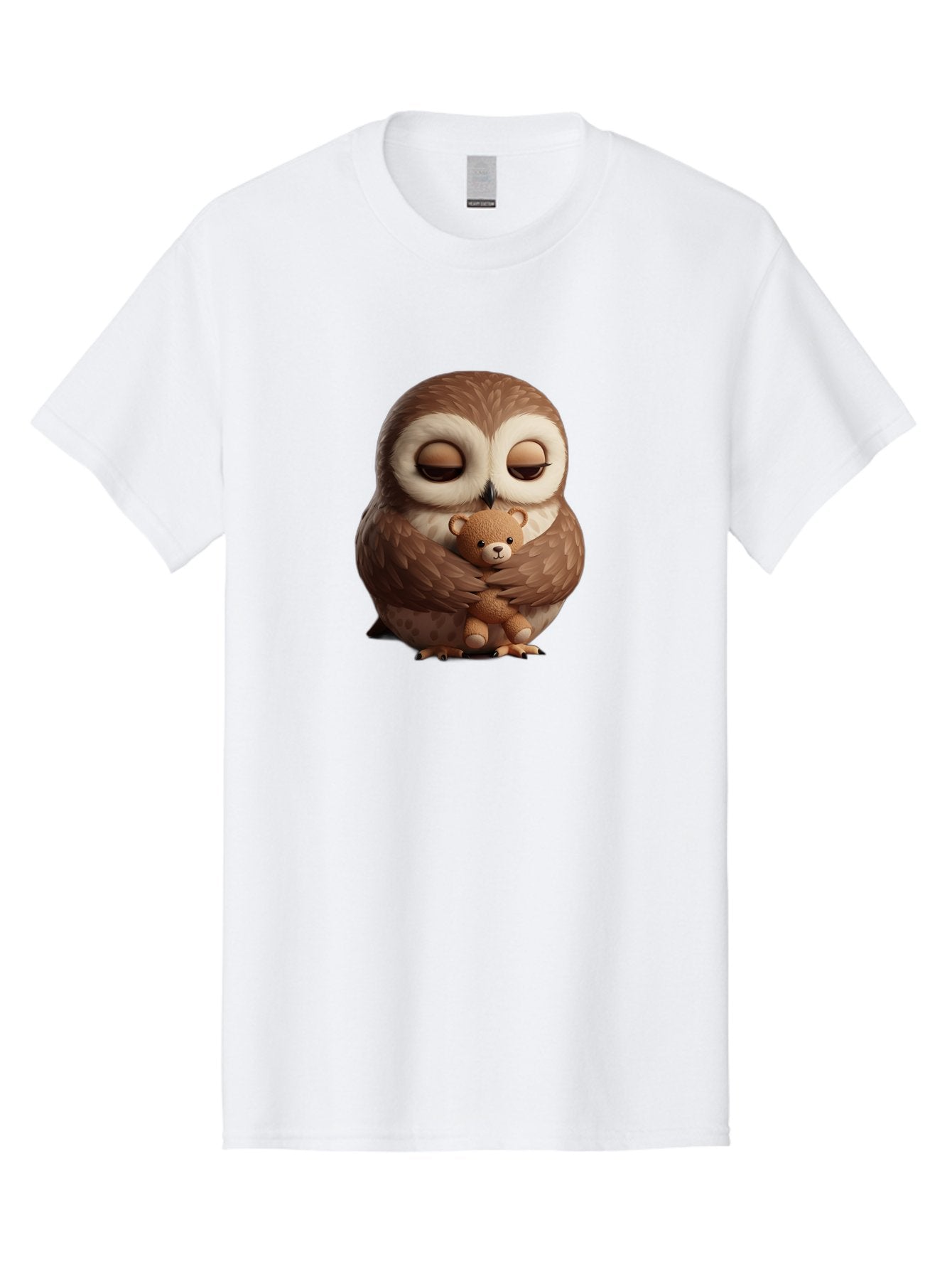 Owl-Hugging-Teddy-Bear-2 Men'S Graphic Tee, 100% Cotton, Comfortable Casual Summer Wear, Machine Washable, Vintage Camera, Old Camera, Antique Camera, Black Camera, Classic Photography, Photography Equipment, Nostalgic Device, Film Camera, Baf927 12