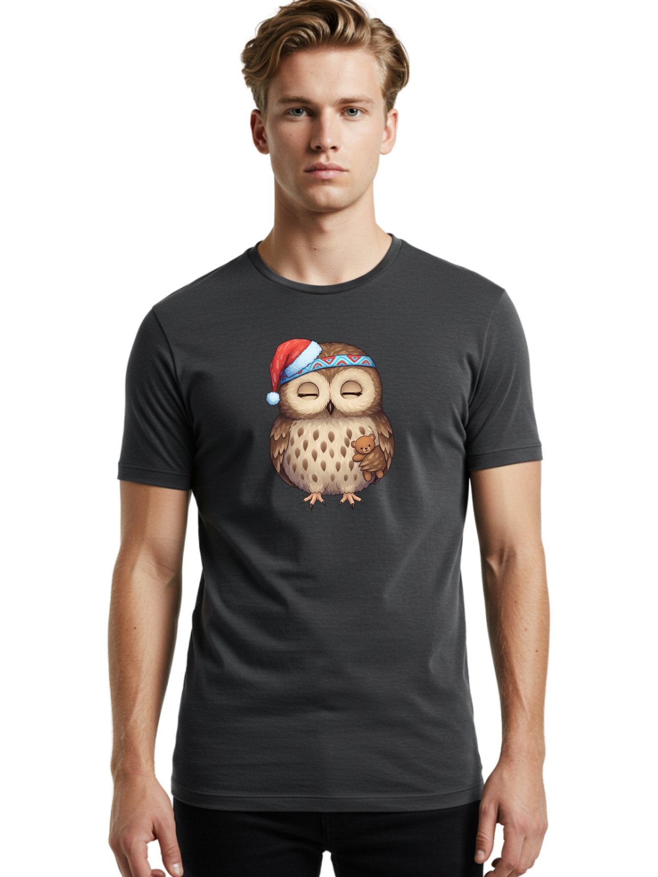 Owl-With-Santa-Hat Men'S Graphic Tee, 100% Cotton, Comfortable Casual Summer Wear, Machine Washable, Vintage Camera, Old Camera, Antique Camera, Black Camera, Classic Photography, Photography Equipment, Nostalgic Device, Film Camera, Baf934 27