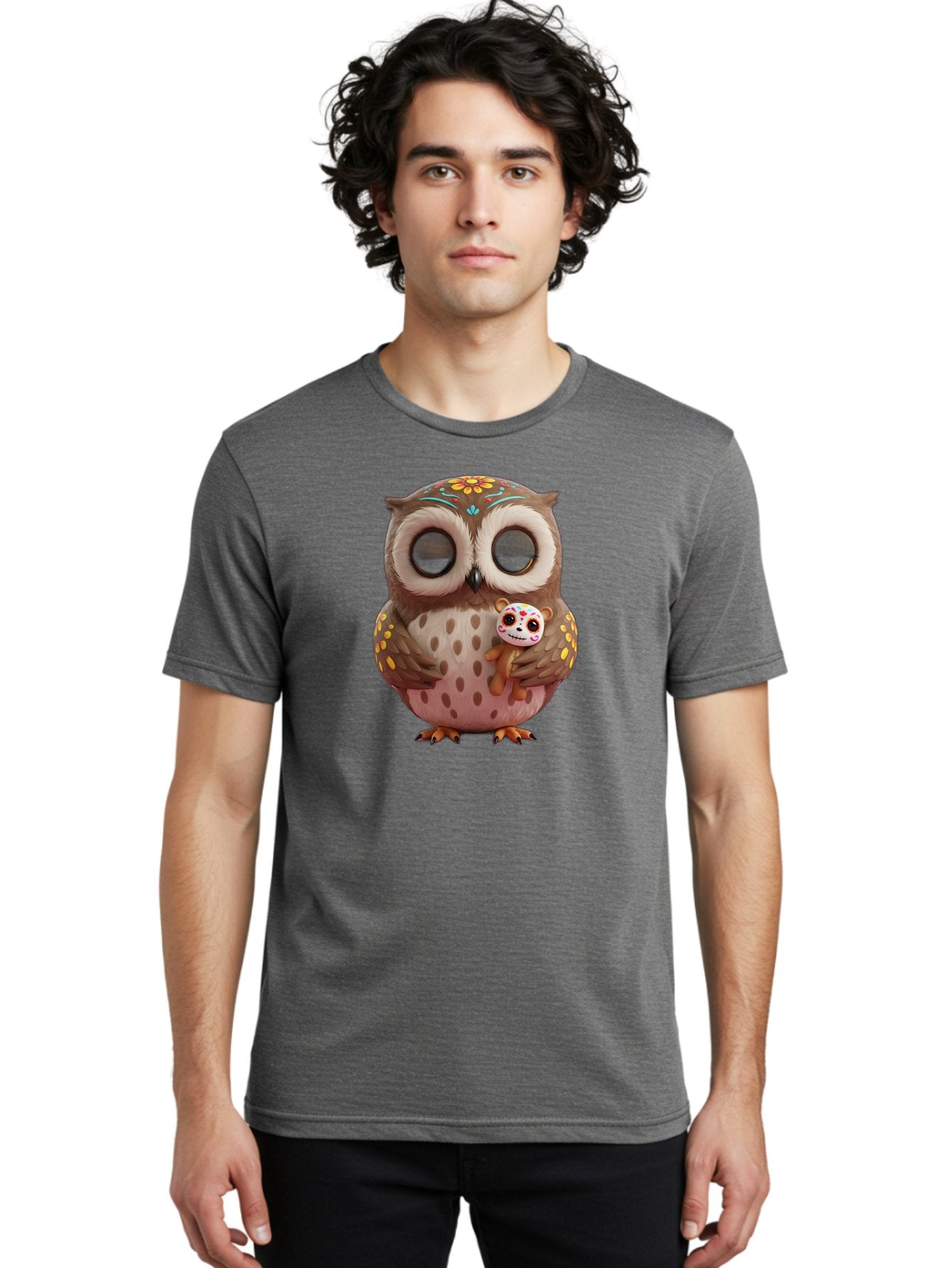 Owl-With-Sugar-Skull-Teddy-Bear Men'S Graphic Tee, 100% Cotton, Comfortable Casual Summer Wear, Machine Washable, Vintage Camera, Old Camera, Antique Camera, Black Camera, Classic Photography, Photography Equipment, Nostalgic Device, Baf935 22