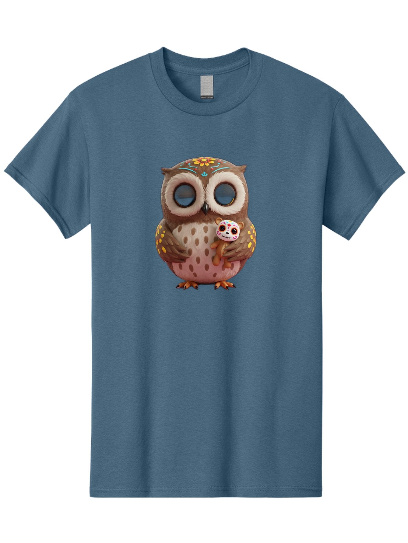Owl-With-Sugar-Skull-Teddy-Bear Men'S Graphic Tee, 100% Cotton, Comfortable Casual Summer Wear, Machine Washable, Vintage Camera, Old Camera, Antique Camera, Black Camera, Classic Photography, Photography Equipment, Nostalgic Device, Baf935 6