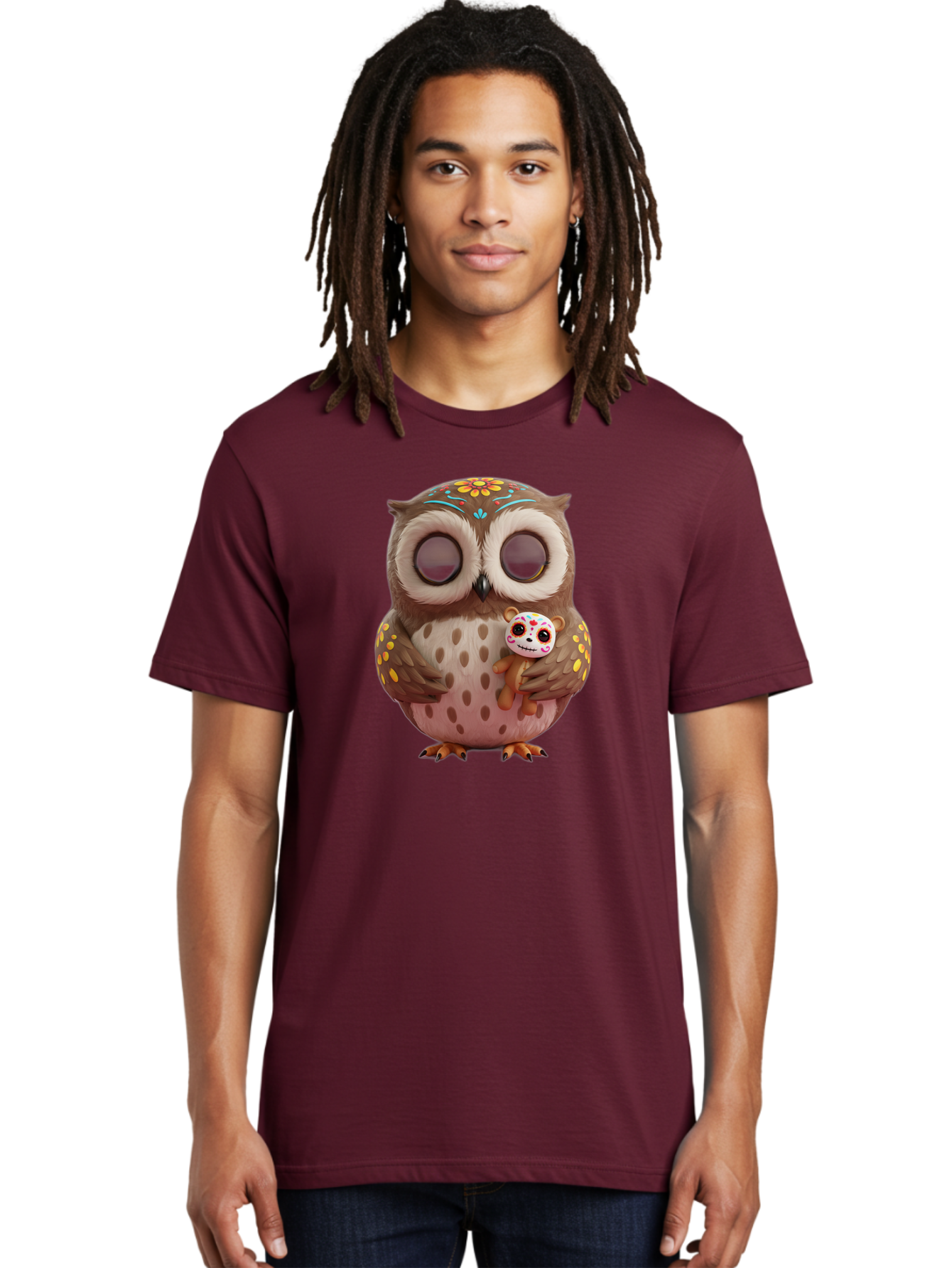 Owl-With-Sugar-Skull-Teddy-Bear Men'S Graphic Tee, 100% Cotton, Comfortable Casual Summer Wear, Machine Washable, Vintage Camera, Old Camera, Antique Camera, Black Camera, Classic Photography, Photography Equipment, Nostalgic Device, Baf935 18