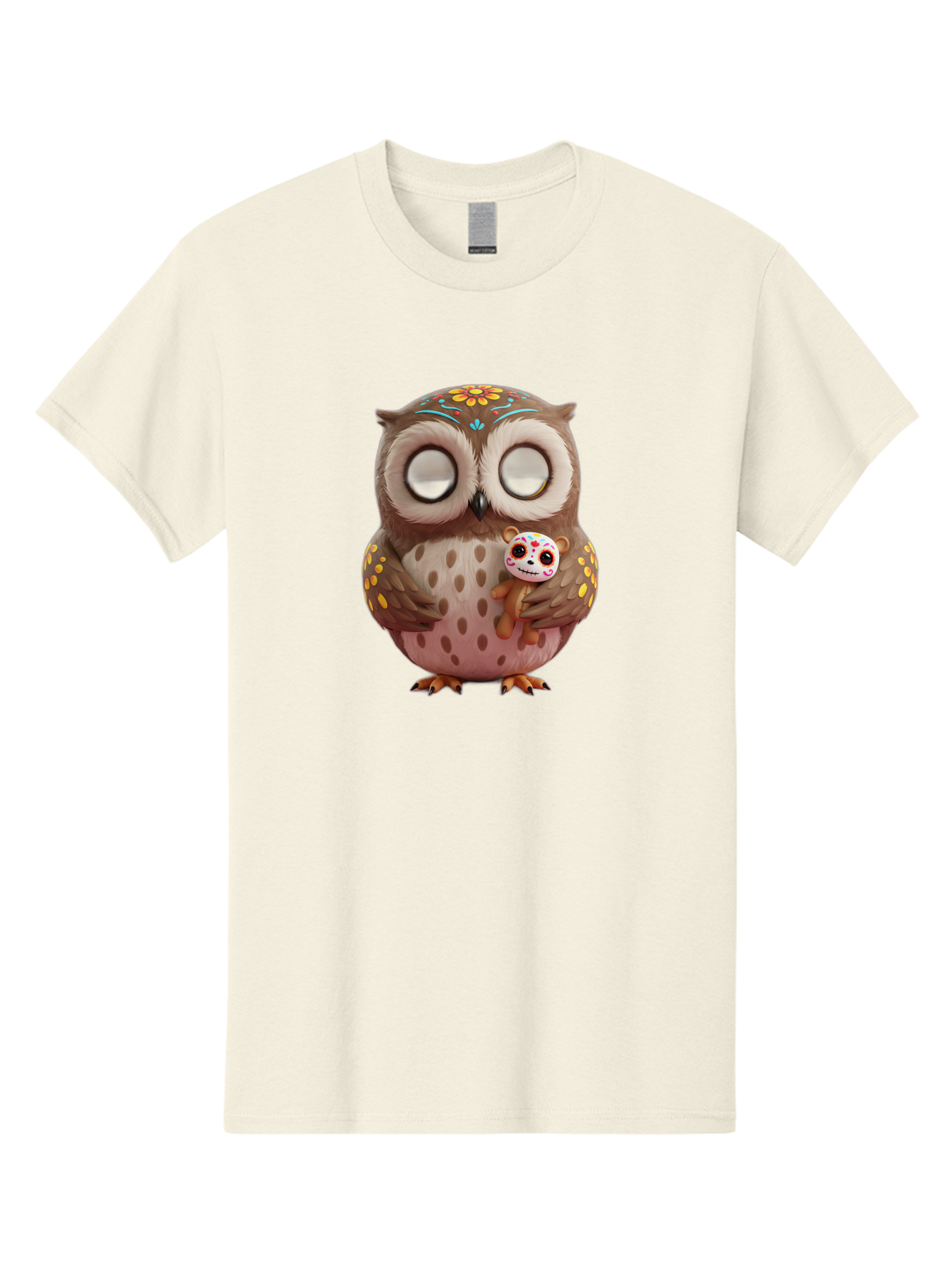 Owl-With-Sugar-Skull-Teddy-Bear Men'S Graphic Tee, 100% Cotton, Comfortable Casual Summer Wear, Machine Washable, Vintage Camera, Old Camera, Antique Camera, Black Camera, Classic Photography, Photography Equipment, Nostalgic Device, Baf935 6