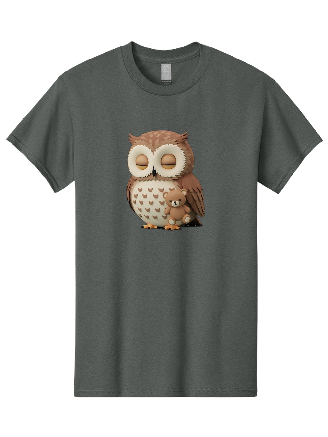 Owl-With-Teddy-1 Men'S Graphic Tee, 100% Cotton, Comfortable Casual Summer Wear, Machine Washable, Vintage Camera, Old Camera, Antique Camera, Black Camera, Classic Photography, Photography Equipment, Nostalgic Device, Film Camera, Camera Art Baf936 13