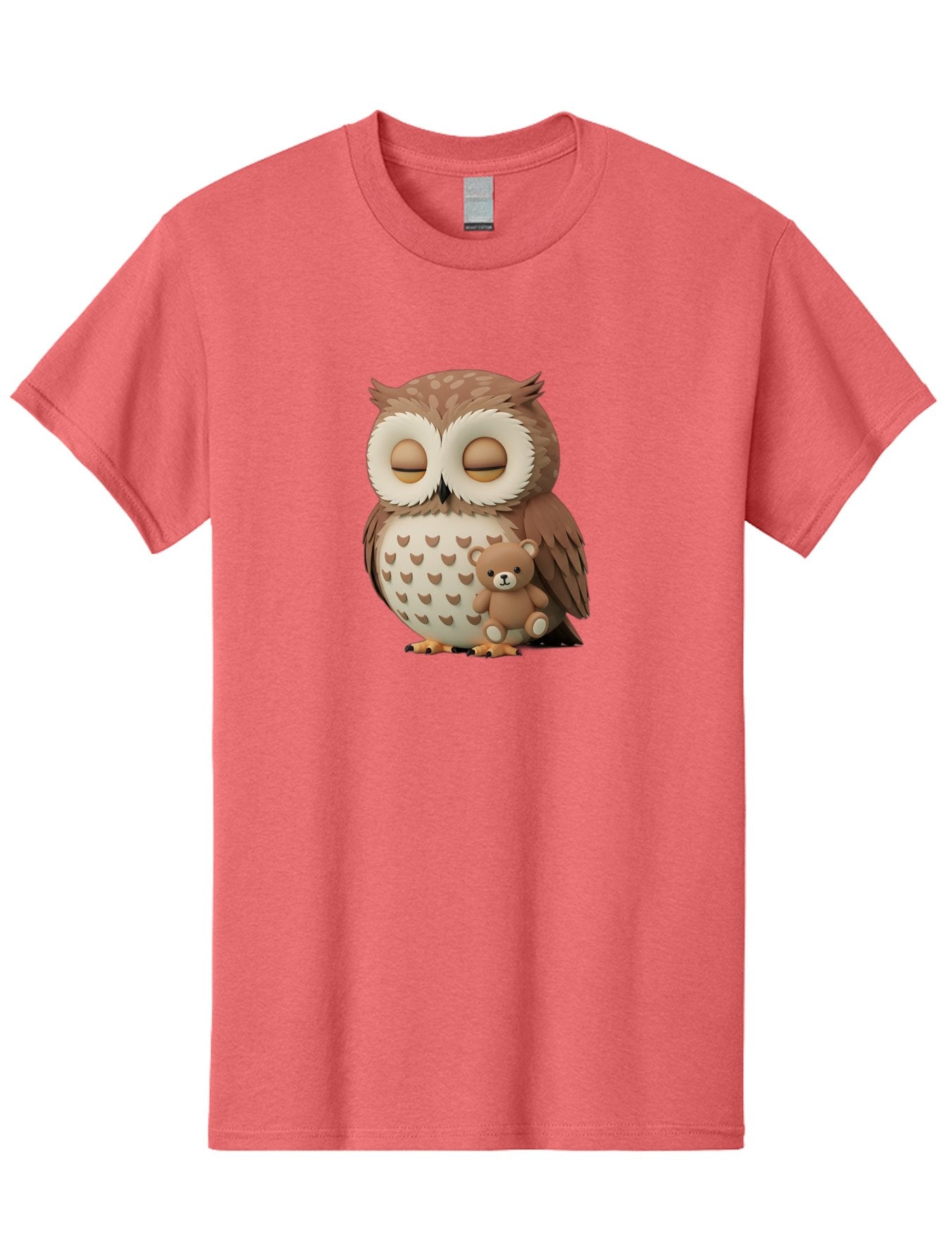 Owl-With-Teddy-1 Men'S Graphic Tee, 100% Cotton, Comfortable Casual Summer Wear, Machine Washable, Vintage Camera, Old Camera, Antique Camera, Black Camera, Classic Photography, Photography Equipment, Nostalgic Device, Film Camera, Camera Art Baf936 3