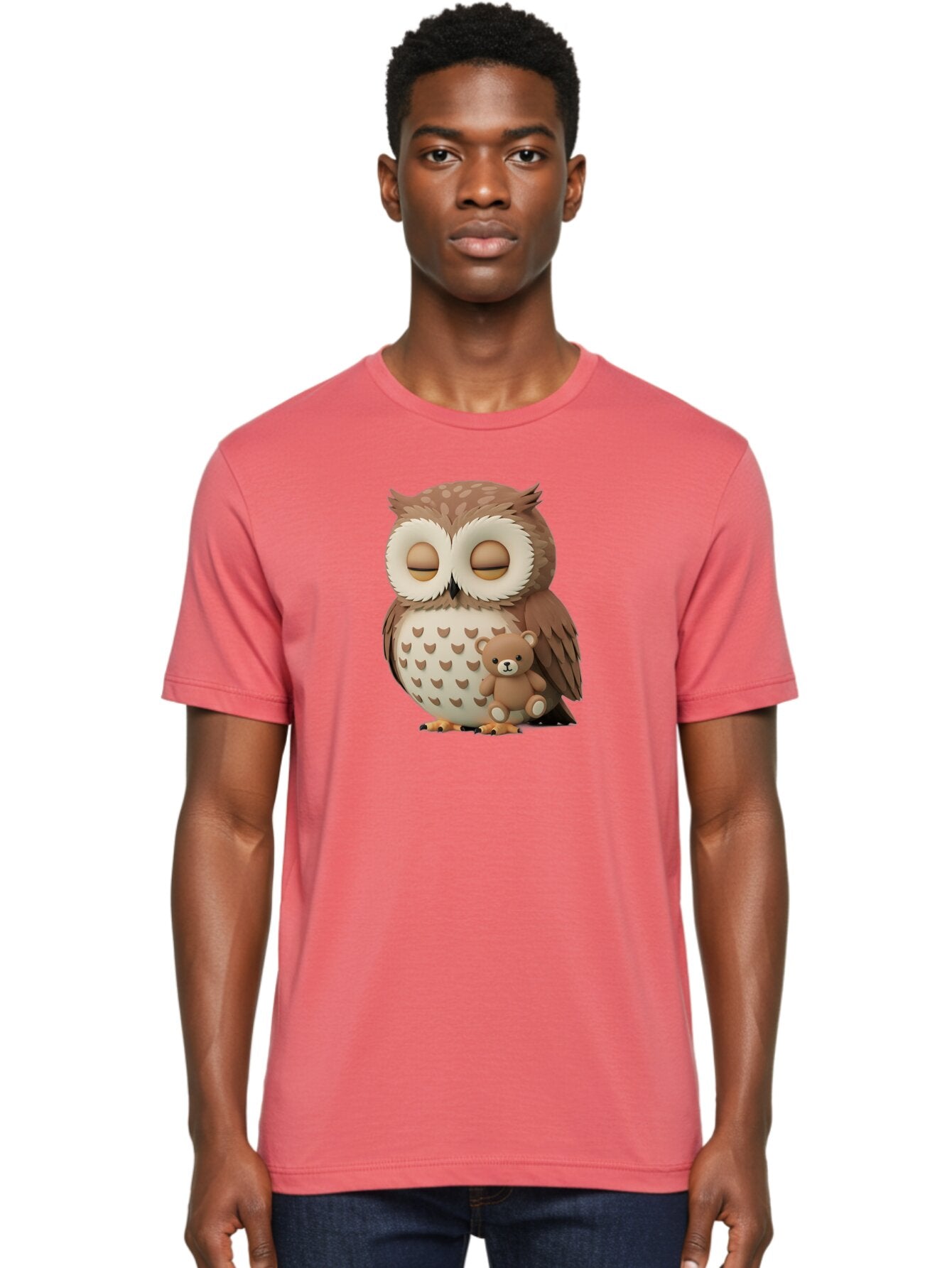Owl-With-Teddy-1 Men'S Graphic Tee, 100% Cotton, Comfortable Casual Summer Wear, Machine Washable, Vintage Camera, Old Camera, Antique Camera, Black Camera, Classic Photography, Photography Equipment, Nostalgic Device, Film Camera, Camera Art Baf936 22