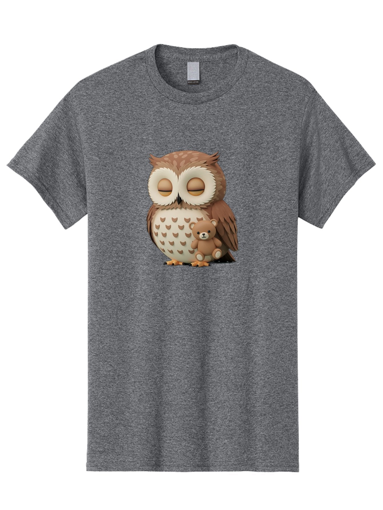 Owl-With-Teddy-1 Men'S Graphic Tee, 100% Cotton, Comfortable Casual Summer Wear, Machine Washable, Vintage Camera, Old Camera, Antique Camera, Black Camera, Classic Photography, Photography Equipment, Nostalgic Device, Film Camera, Camera Art Baf936 14