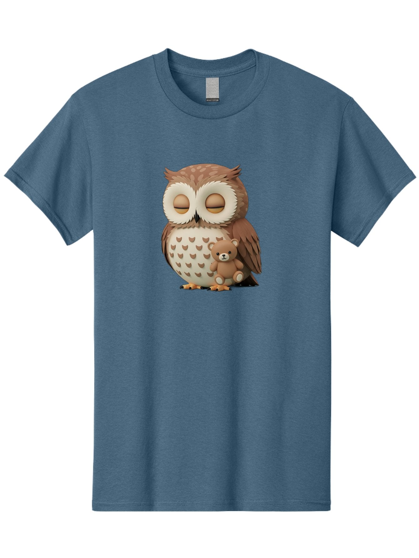 Owl-With-Teddy-1 Men'S Graphic Tee, 100% Cotton, Comfortable Casual Summer Wear, Machine Washable, Vintage Camera, Old Camera, Antique Camera, Black Camera, Classic Photography, Photography Equipment, Nostalgic Device, Film Camera, Camera Art Baf936 7