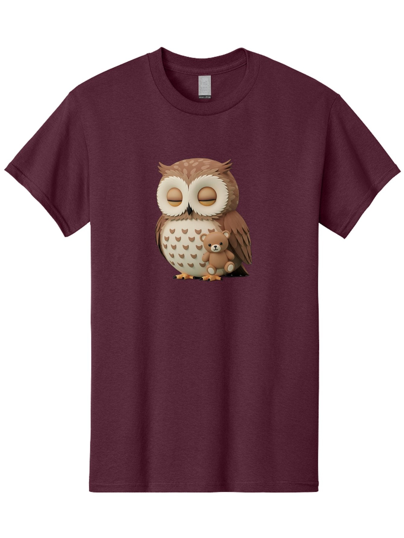 Owl-With-Teddy-1 Men'S Graphic Tee, 100% Cotton, Comfortable Casual Summer Wear, Machine Washable, Vintage Camera, Old Camera, Antique Camera, Black Camera, Classic Photography, Photography Equipment, Nostalgic Device, Film Camera, Camera Art Baf936 15