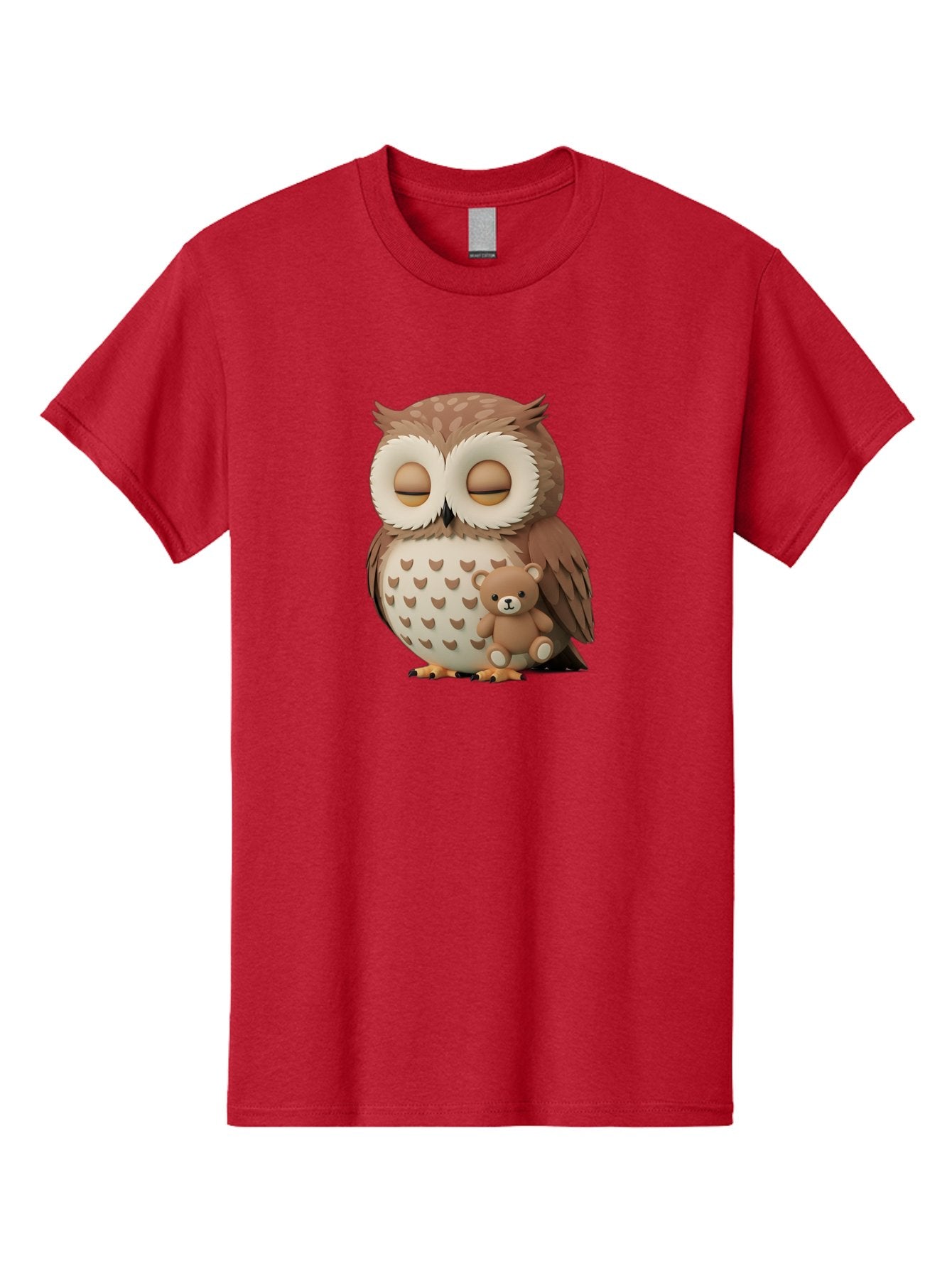 Owl-With-Teddy-1 Men'S Graphic Tee, 100% Cotton, Comfortable Casual Summer Wear, Machine Washable, Vintage Camera, Old Camera, Antique Camera, Black Camera, Classic Photography, Photography Equipment, Nostalgic Device, Film Camera, Camera Art Baf936 10