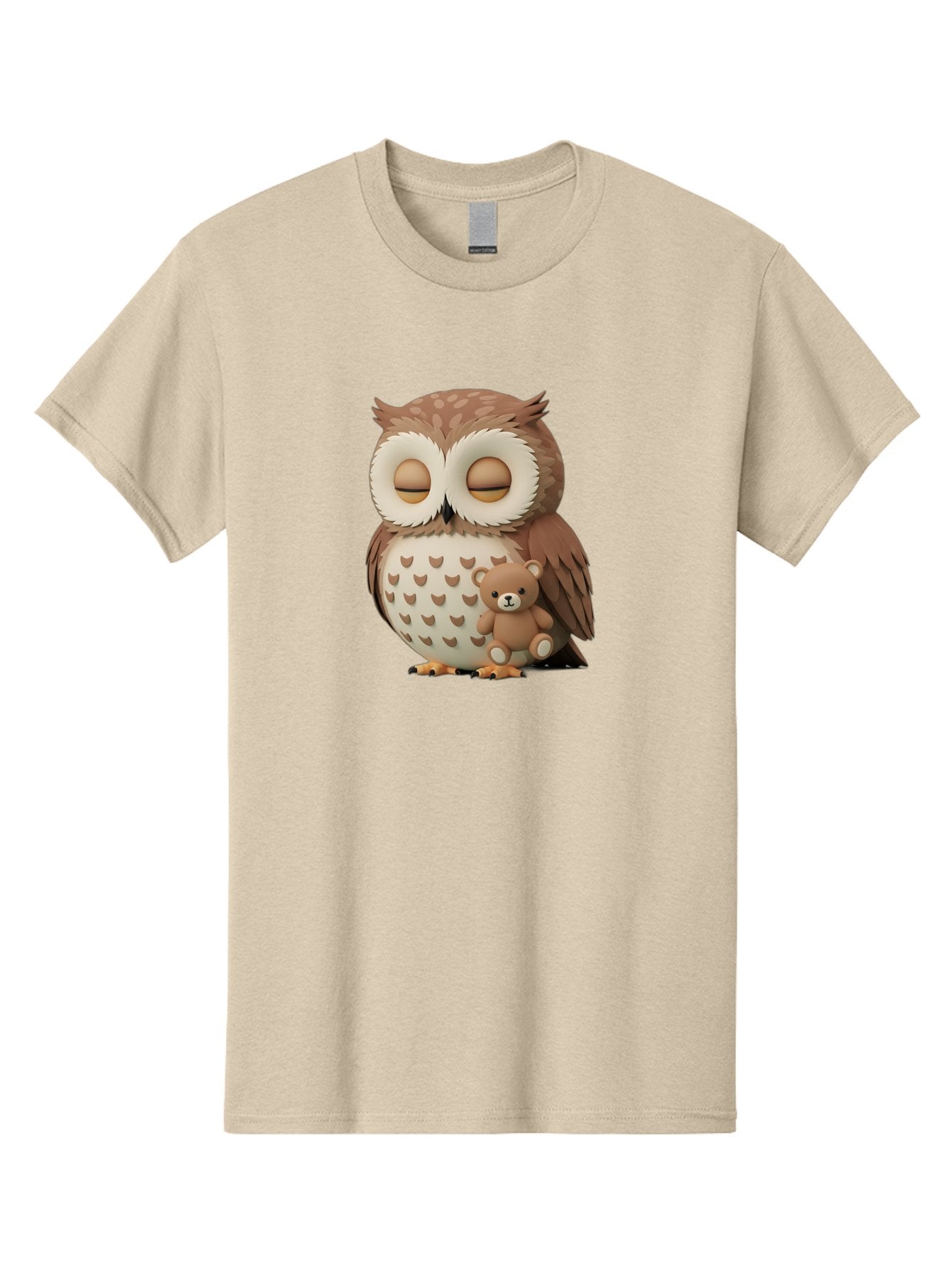 Owl-With-Teddy-1 Men'S Graphic Tee, 100% Cotton, Comfortable Casual Summer Wear, Machine Washable, Vintage Camera, Old Camera, Antique Camera, Black Camera, Classic Photography, Photography Equipment, Nostalgic Device, Film Camera, Camera Art Baf936 5