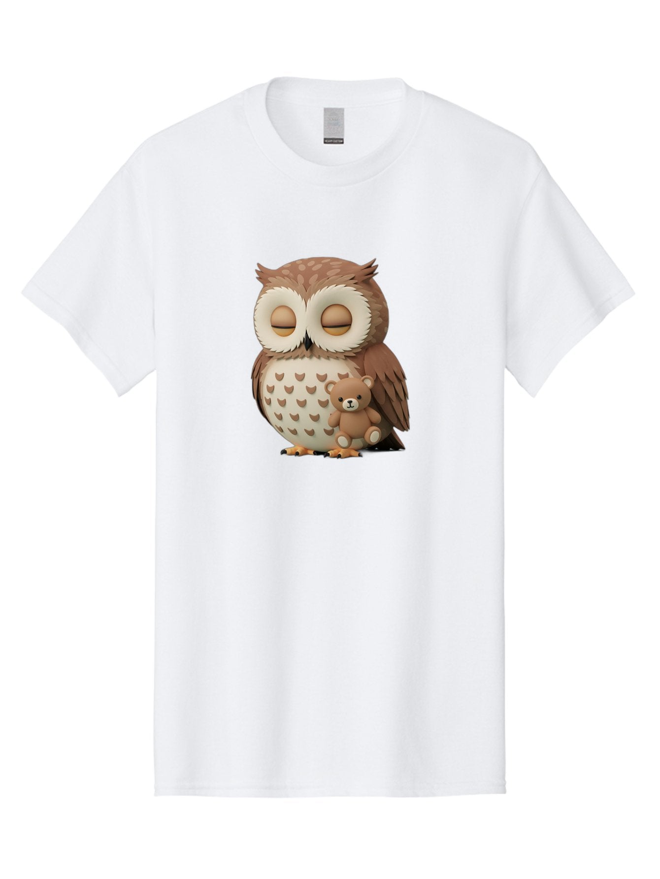 Owl-With-Teddy-1 Men'S Graphic Tee, 100% Cotton, Comfortable Casual Summer Wear, Machine Washable, Vintage Camera, Old Camera, Antique Camera, Black Camera, Classic Photography, Photography Equipment, Nostalgic Device, Film Camera, Camera Art Baf936 11
