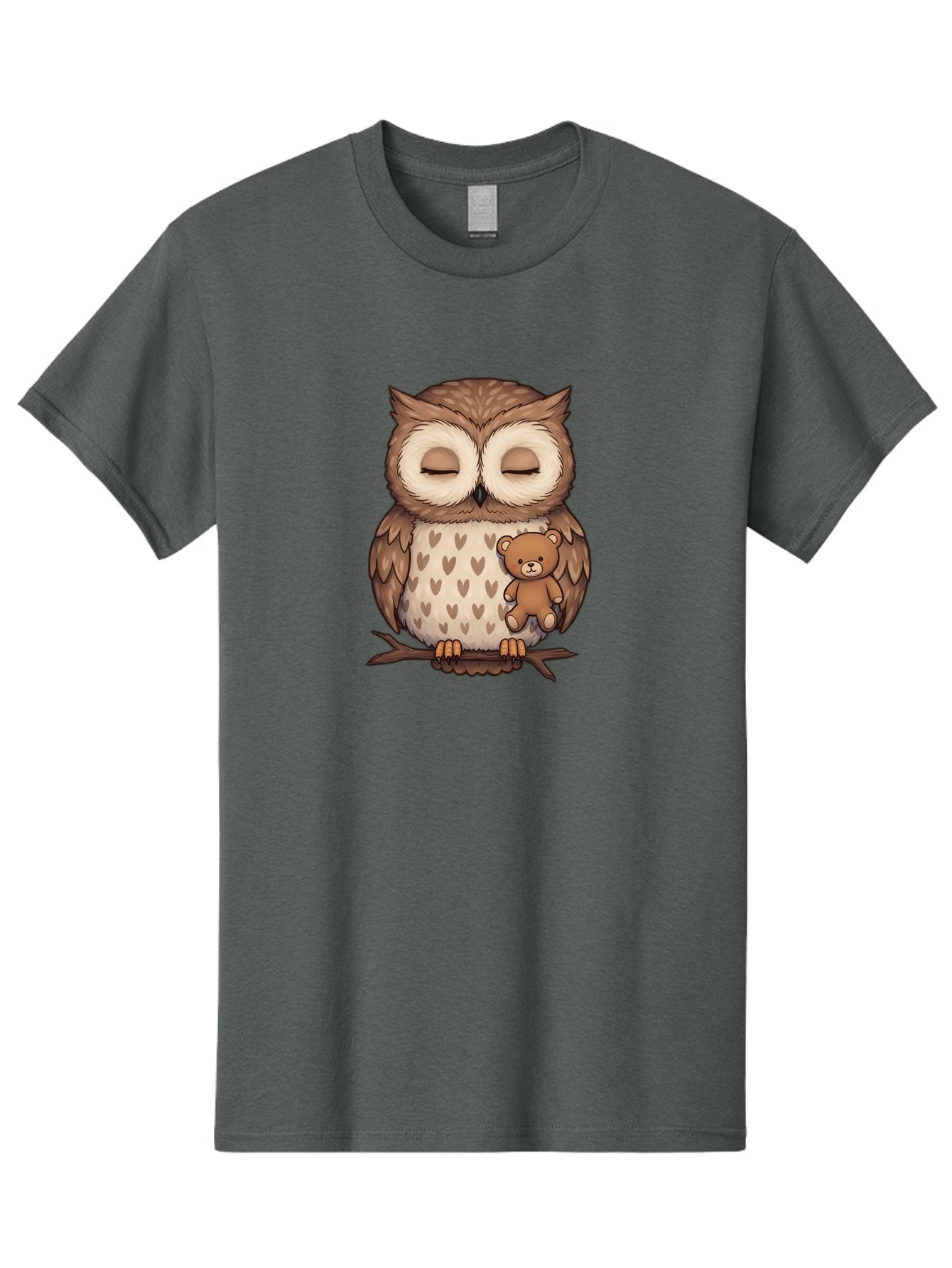 Owl-With-Teddy-2 Men'S Graphic Tee, 100% Cotton, Comfortable Casual Summer Wear, Machine Washable, Vintage Camera, Old Camera, Antique Camera, Black Camera, Classic Photography, Photography Equipment, Nostalgic Device, Film Camera, Camera Art Baf937 13