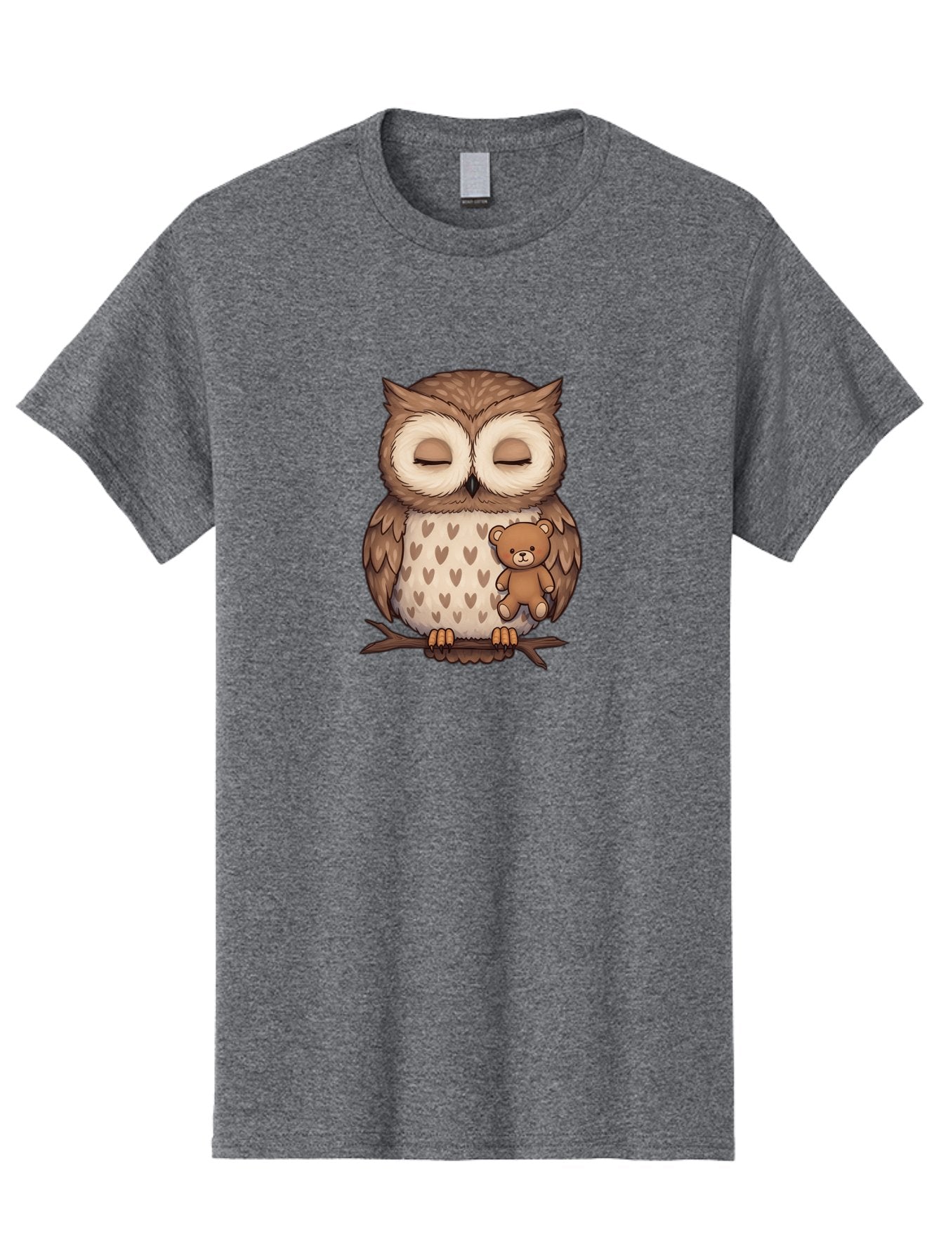 Owl-With-Teddy-2 Men'S Graphic Tee, 100% Cotton, Comfortable Casual Summer Wear, Machine Washable, Vintage Camera, Old Camera, Antique Camera, Black Camera, Classic Photography, Photography Equipment, Nostalgic Device, Film Camera, Camera Art Baf937 8