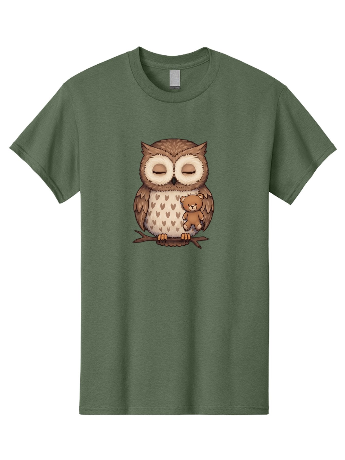 Owl-With-Teddy-2 Men'S Graphic Tee, 100% Cotton, Comfortable Casual Summer Wear, Machine Washable, Vintage Camera, Old Camera, Antique Camera, Black Camera, Classic Photography, Photography Equipment, Nostalgic Device, Film Camera, Camera Art Baf937 3