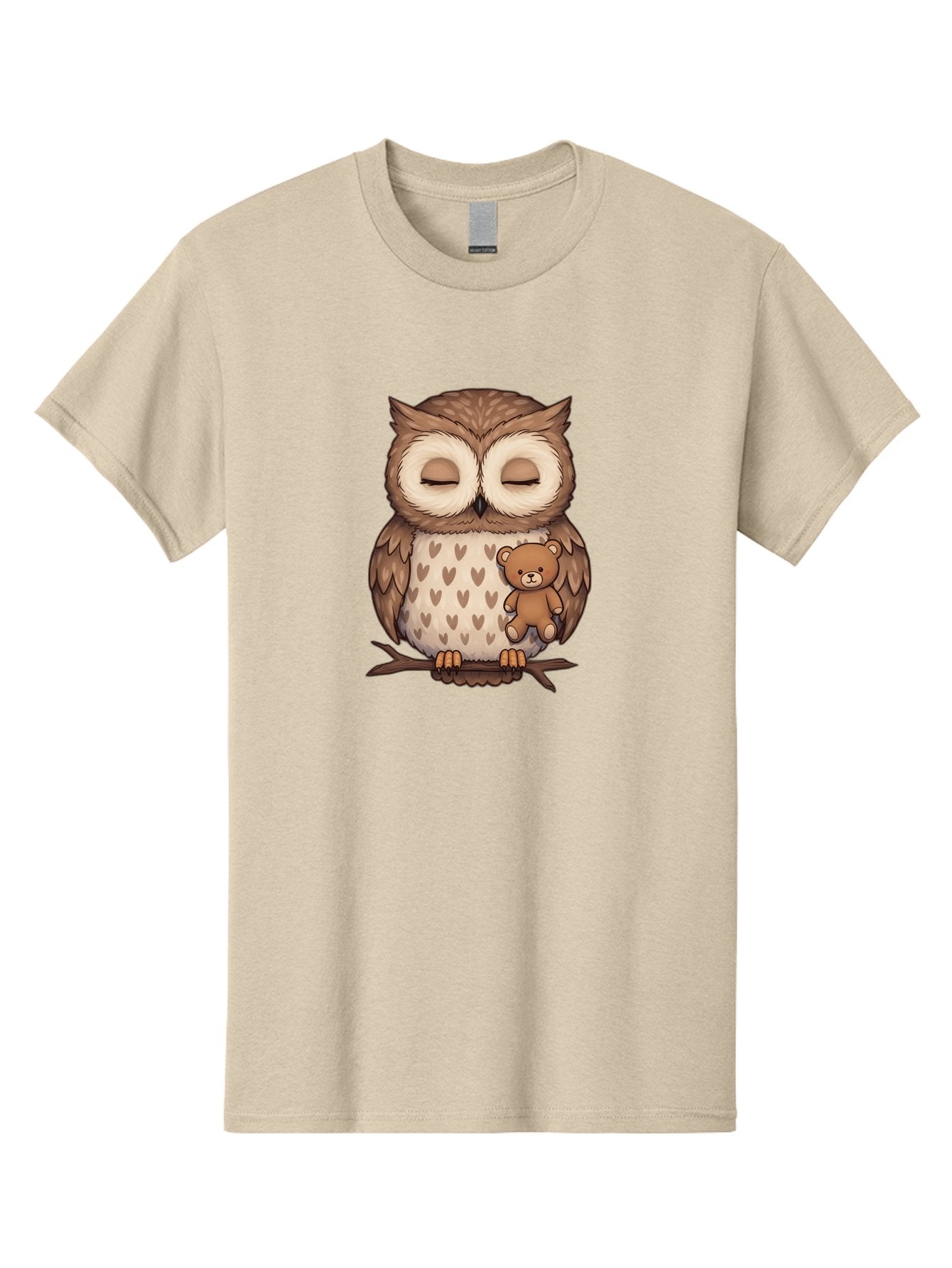 Owl-With-Teddy-2 Men'S Graphic Tee, 100% Cotton, Comfortable Casual Summer Wear, Machine Washable, Vintage Camera, Old Camera, Antique Camera, Black Camera, Classic Photography, Photography Equipment, Nostalgic Device, Film Camera, Camera Art Baf937 7