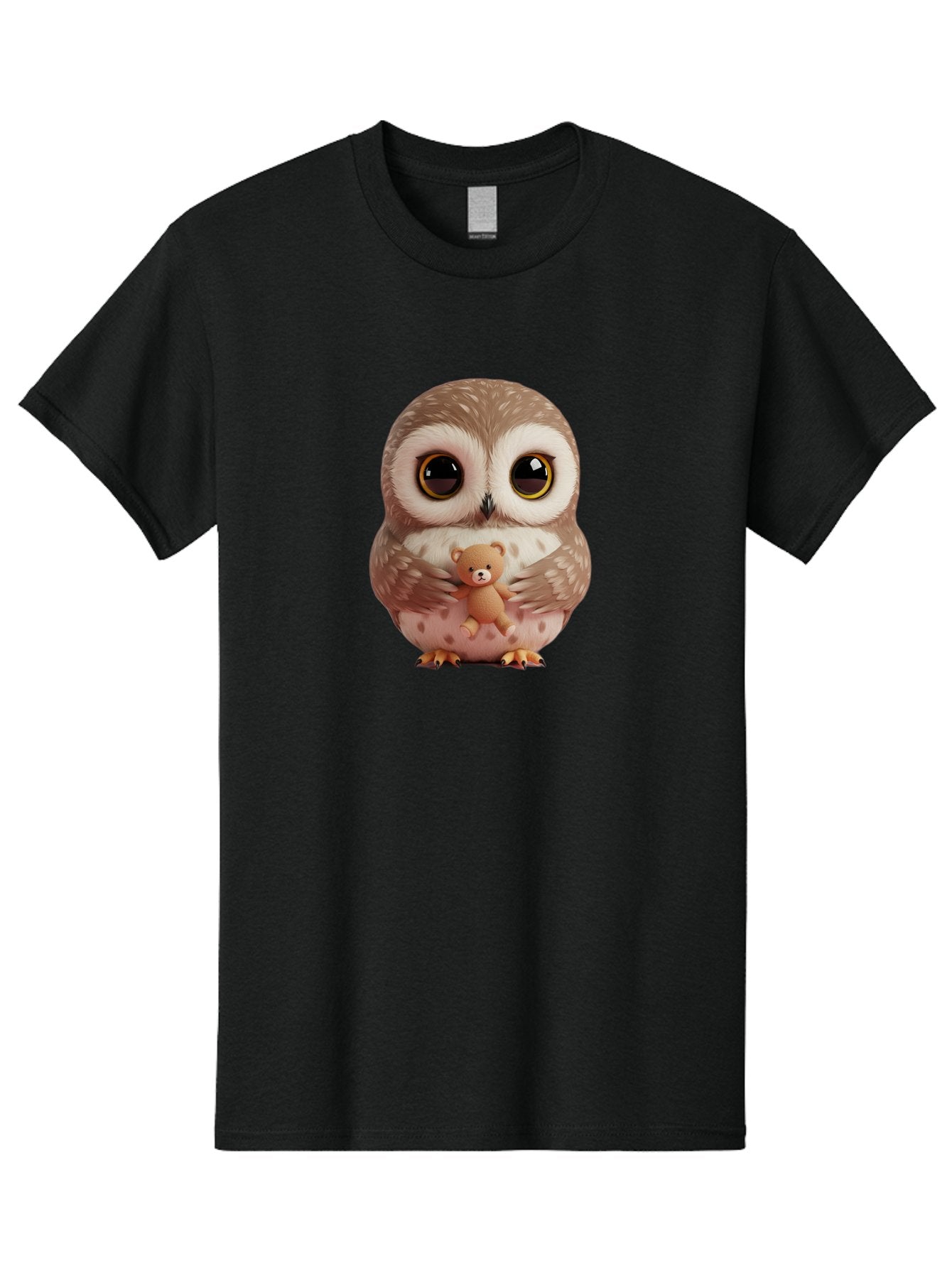 Owl-With-Teddy-3 Men'S Graphic Tee, 100% Cotton, Comfortable Casual Summer Wear, Machine Washable, Vintage Camera, Old Camera, Antique Camera, Black Camera, Classic Photography, Photography Equipment, Nostalgic Device, Film Camera, Camera Art Baf938 8
