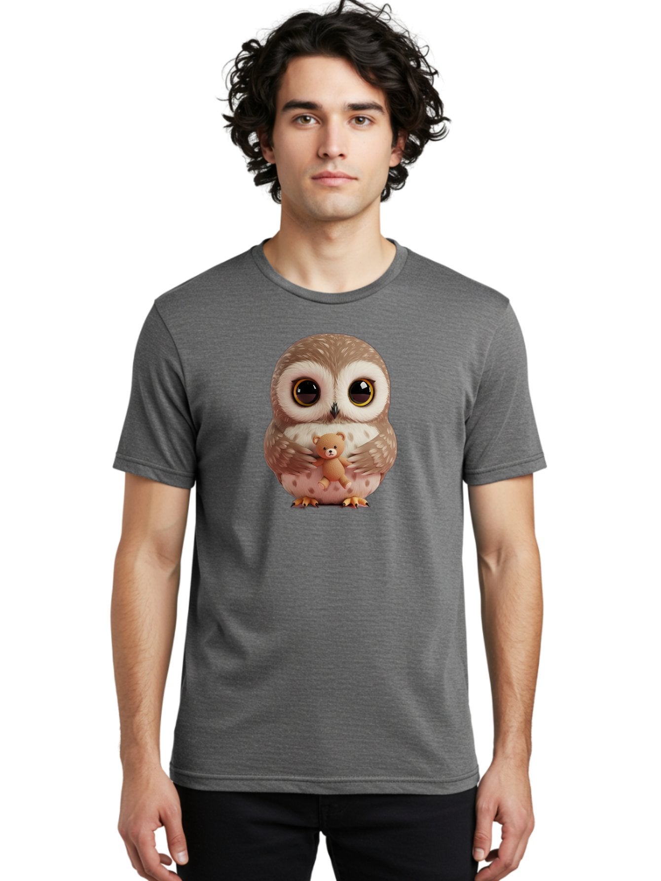 Owl-With-Teddy-3 Men'S Graphic Tee, 100% Cotton, Comfortable Casual Summer Wear, Machine Washable, Vintage Camera, Old Camera, Antique Camera, Black Camera, Classic Photography, Photography Equipment, Nostalgic Device, Film Camera, Camera Art Baf938 29