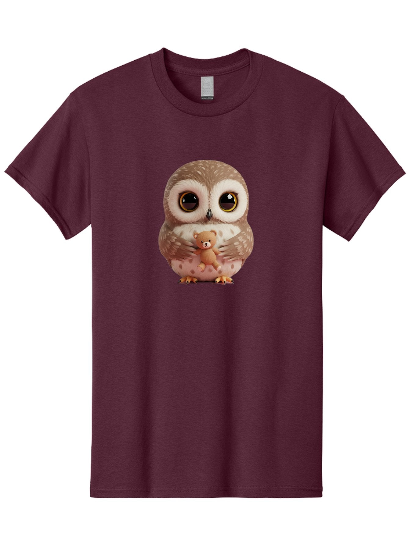 Owl-With-Teddy-3 Men'S Graphic Tee, 100% Cotton, Comfortable Casual Summer Wear, Machine Washable, Vintage Camera, Old Camera, Antique Camera, Black Camera, Classic Photography, Photography Equipment, Nostalgic Device, Film Camera, Camera Art Baf938 5