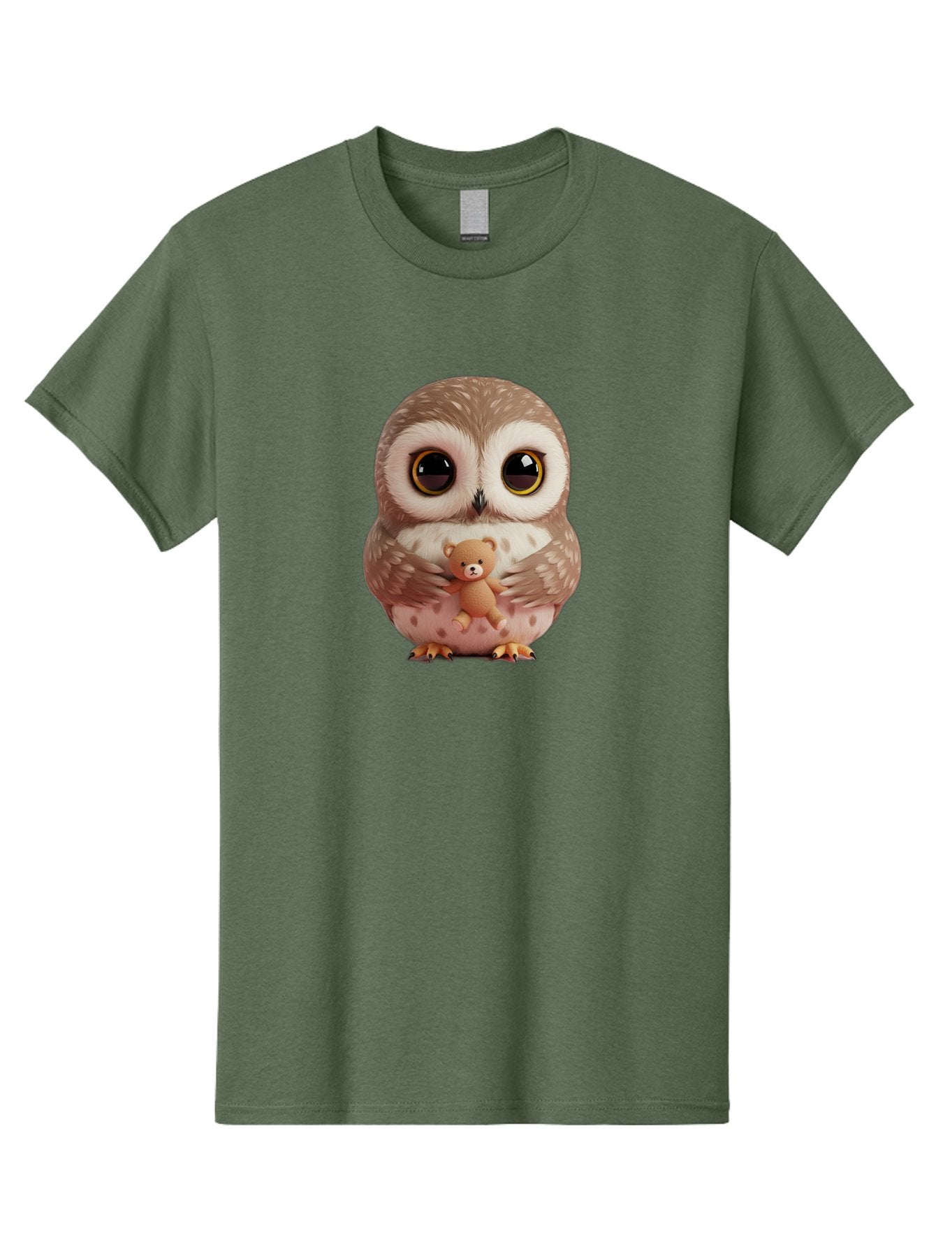 Owl-With-Teddy-3 Men'S Graphic Tee, 100% Cotton, Comfortable Casual Summer Wear, Machine Washable, Vintage Camera, Old Camera, Antique Camera, Black Camera, Classic Photography, Photography Equipment, Nostalgic Device, Film Camera, Camera Art Baf938